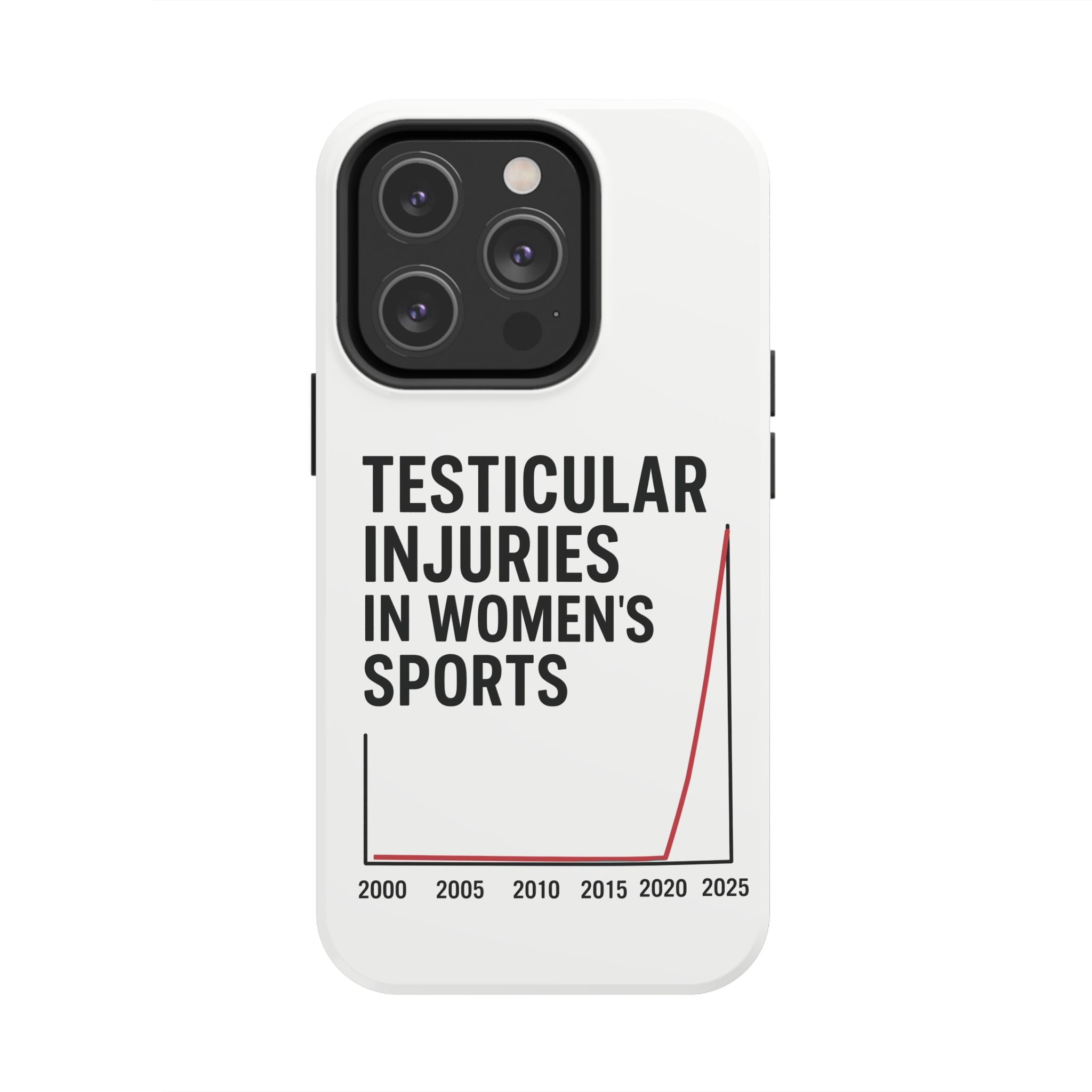 Testicular Injuries in Women's Sports Phone Case - White