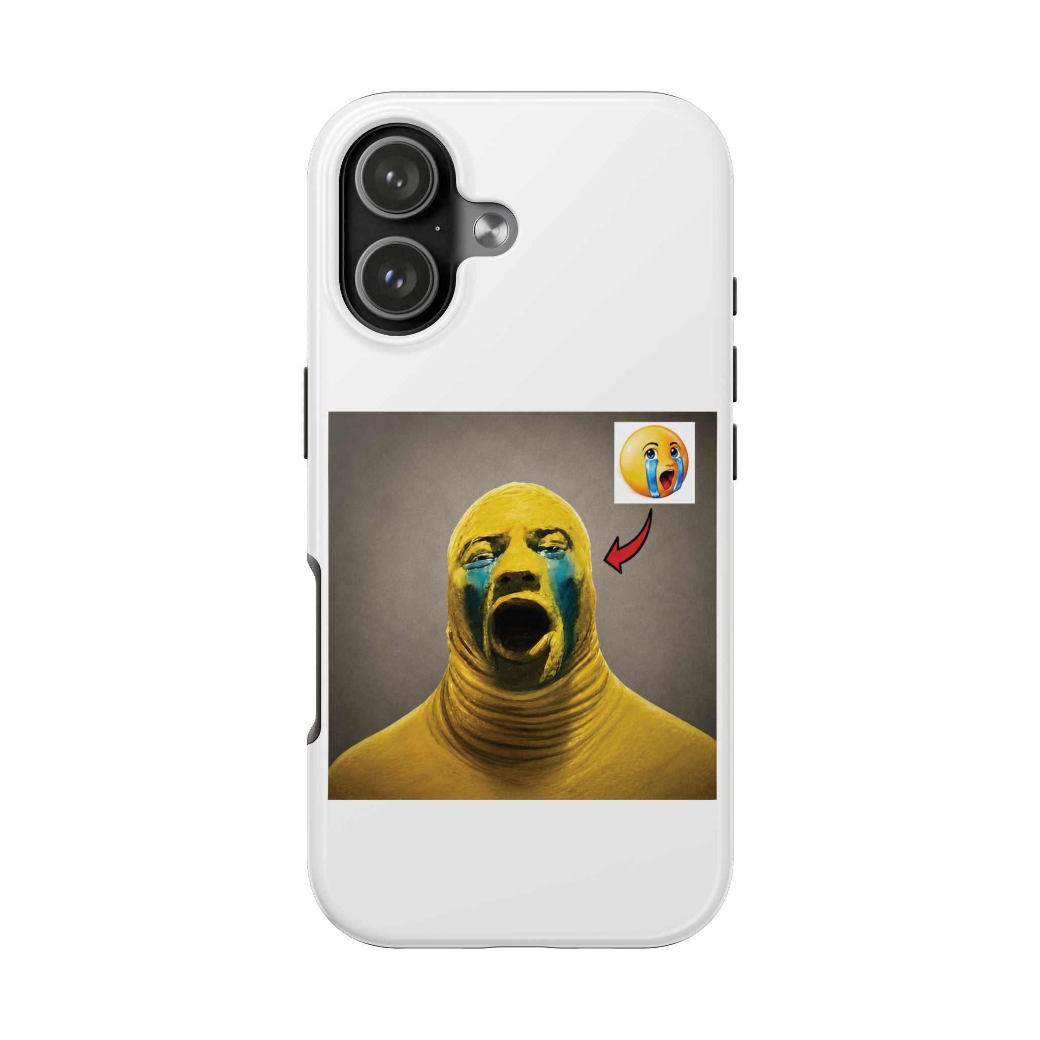 Sad Emoji Costume Phone Case - White