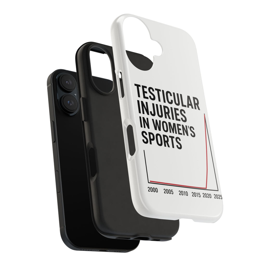Testicular Injuries in Women's Sports Phone Case - White