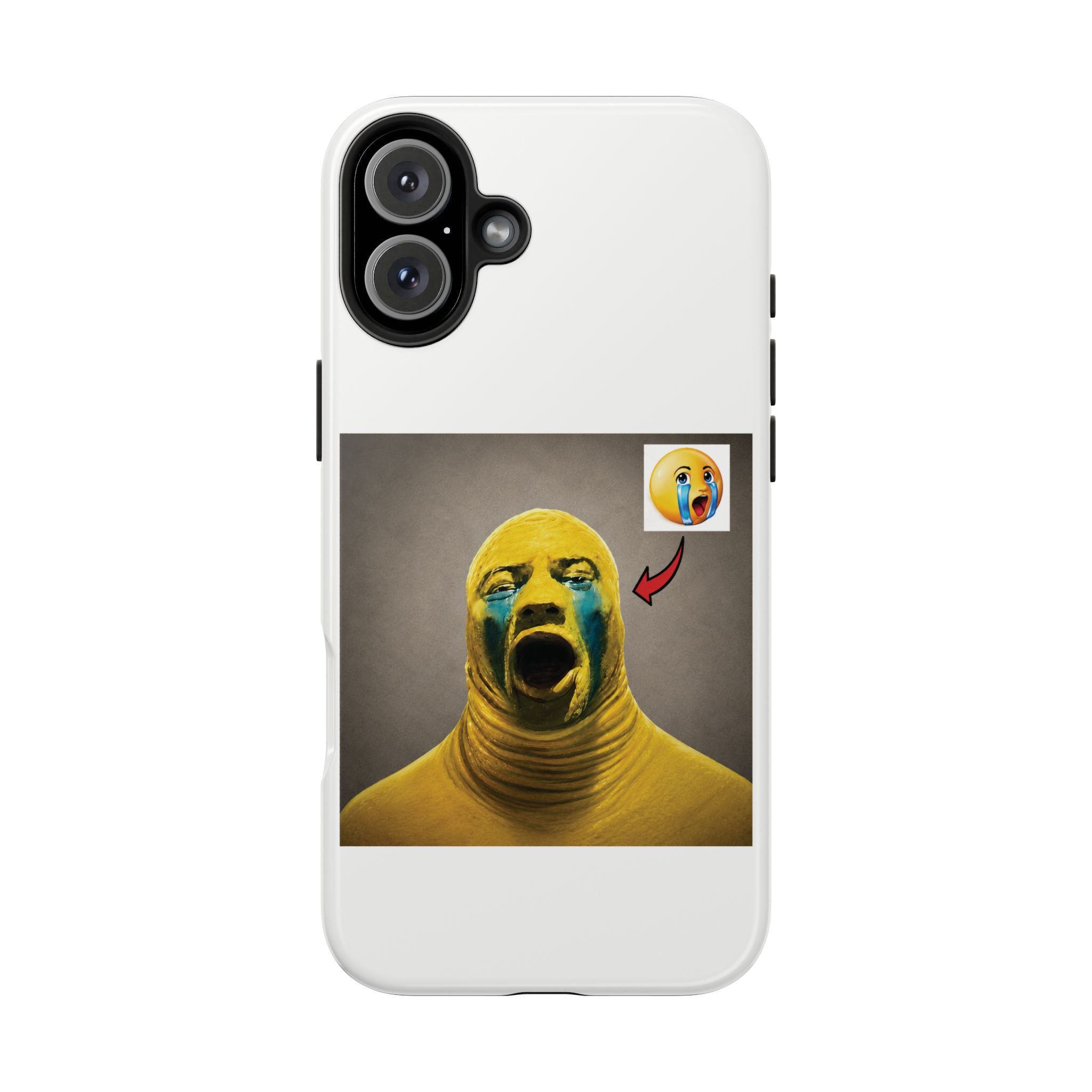 Sad Emoji Costume Phone Case - White