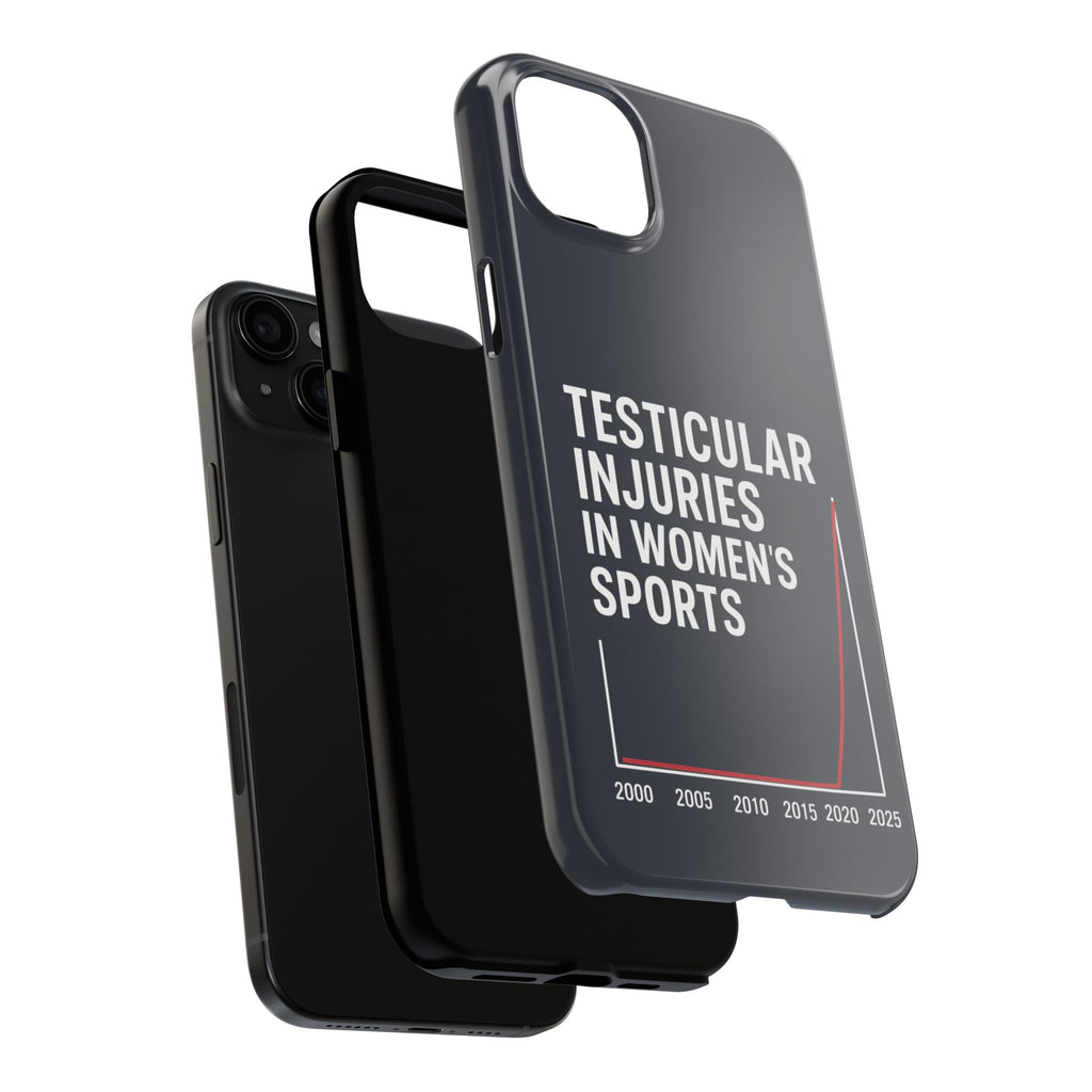 Testicular Injuries in Women's Sports Phone Case - Black