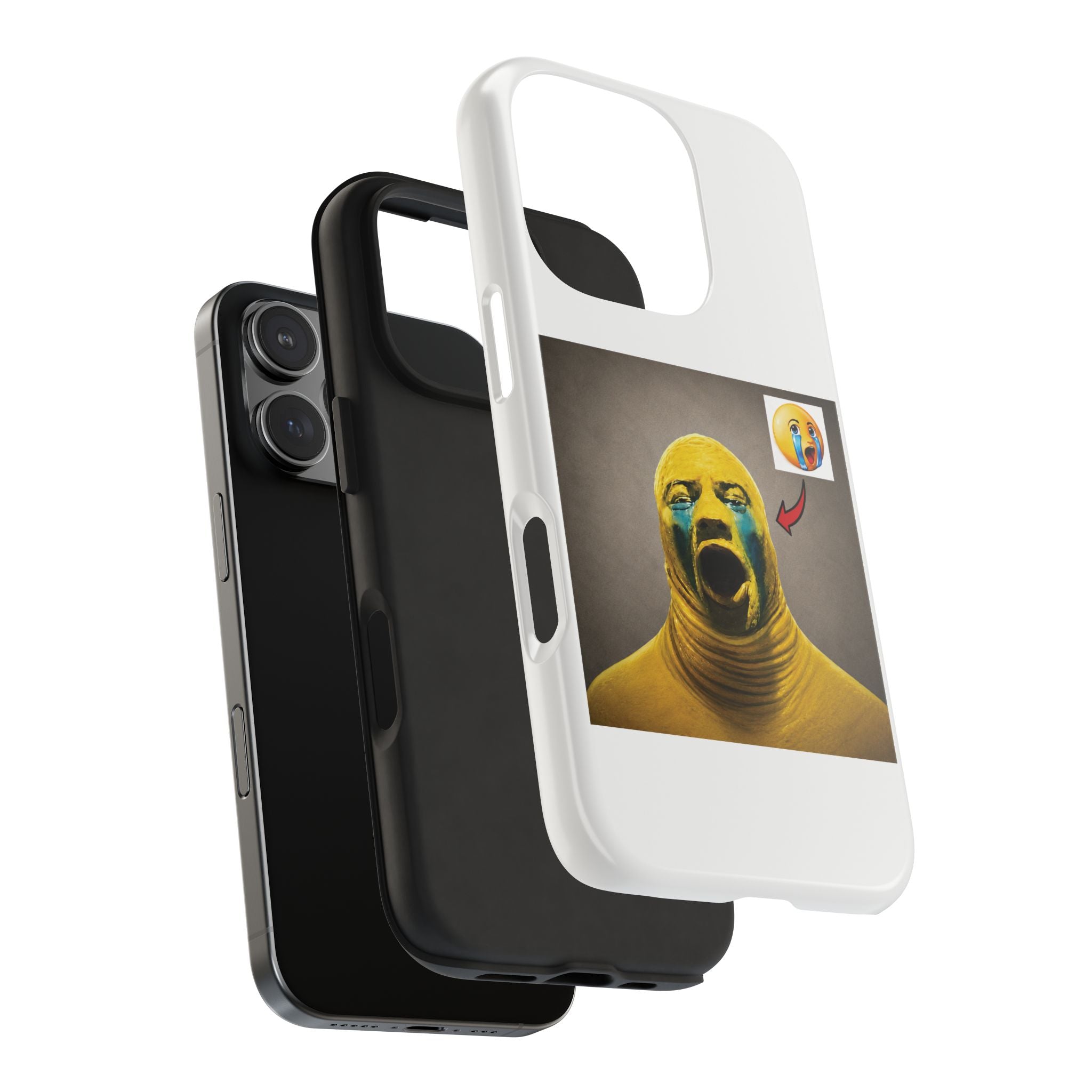 Sad Emoji Costume Phone Case - White