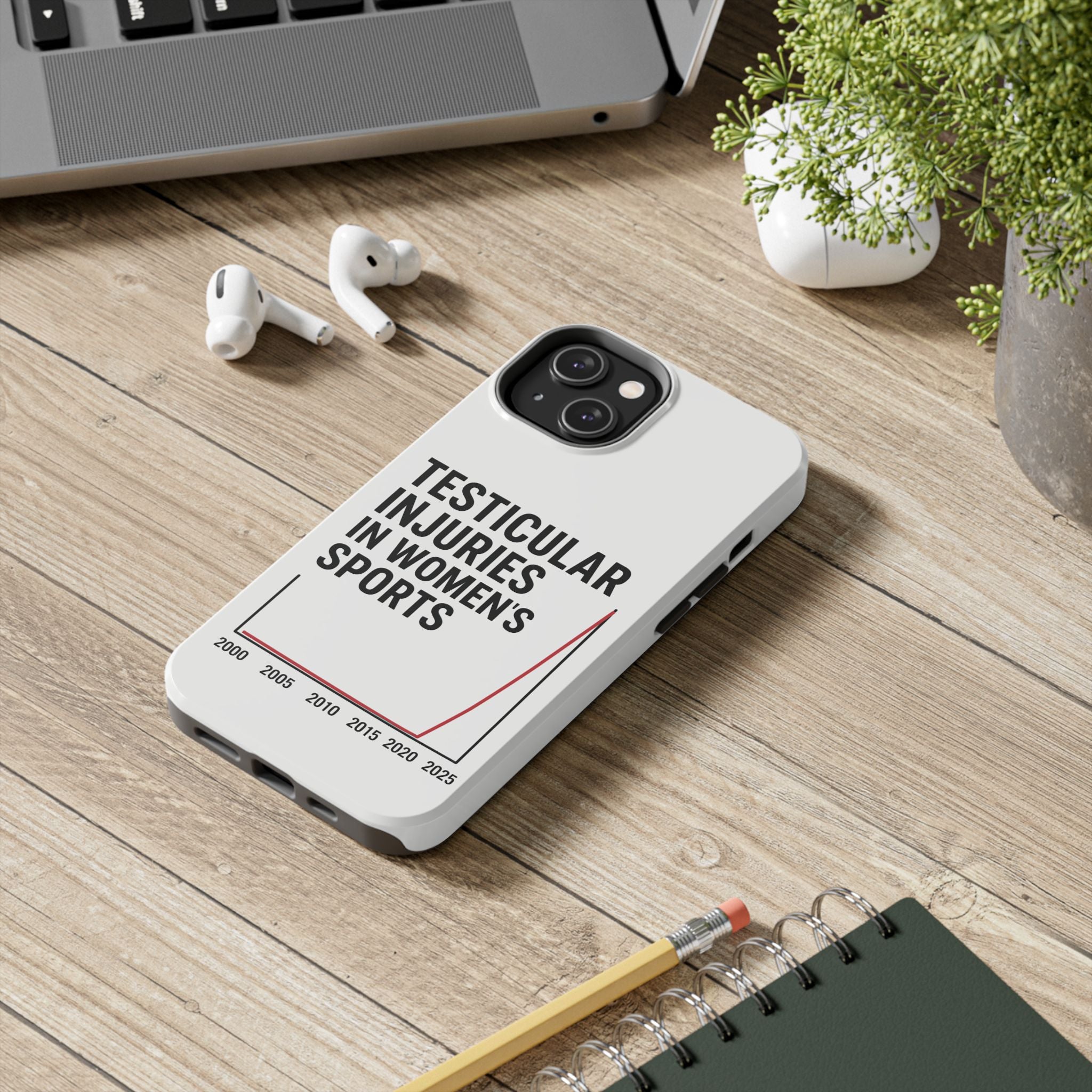 Testicular Injuries in Women's Sports Phone Case - White