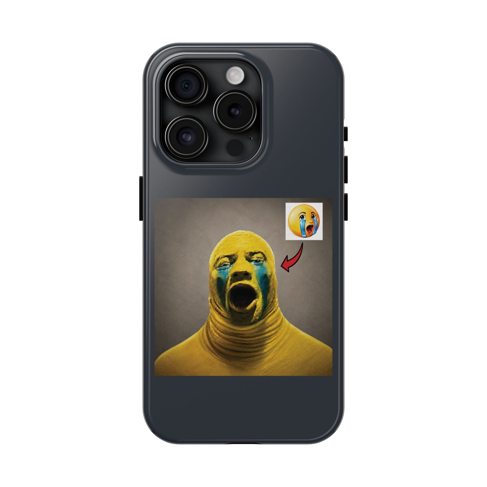 Sad Emoji Costume Phone Case - Black