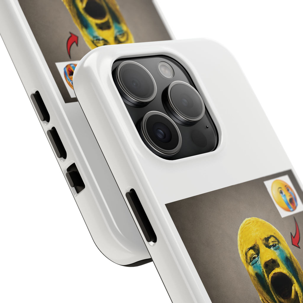 Sad Emoji Costume Phone Case - White