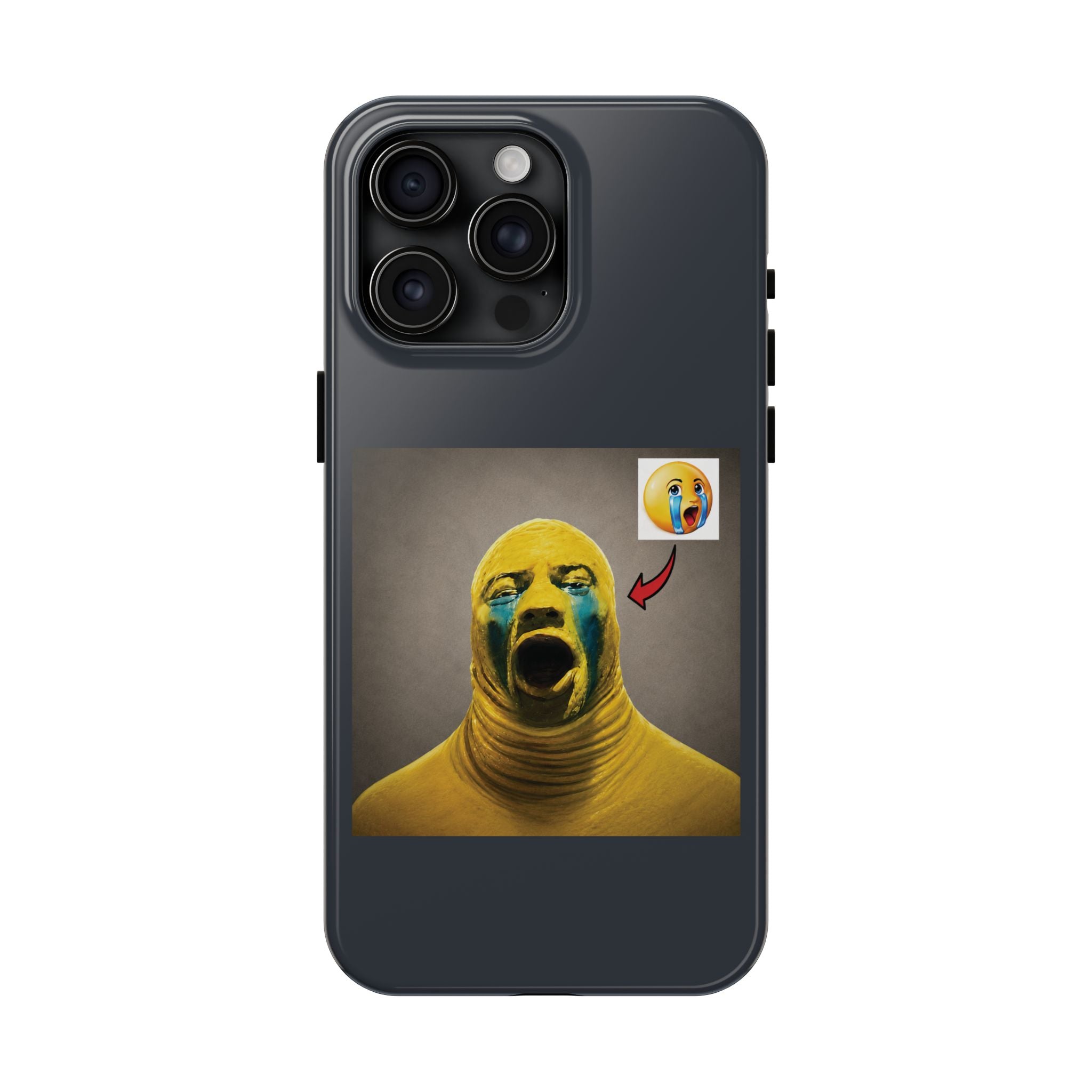 Sad Emoji Costume Phone Case - Black