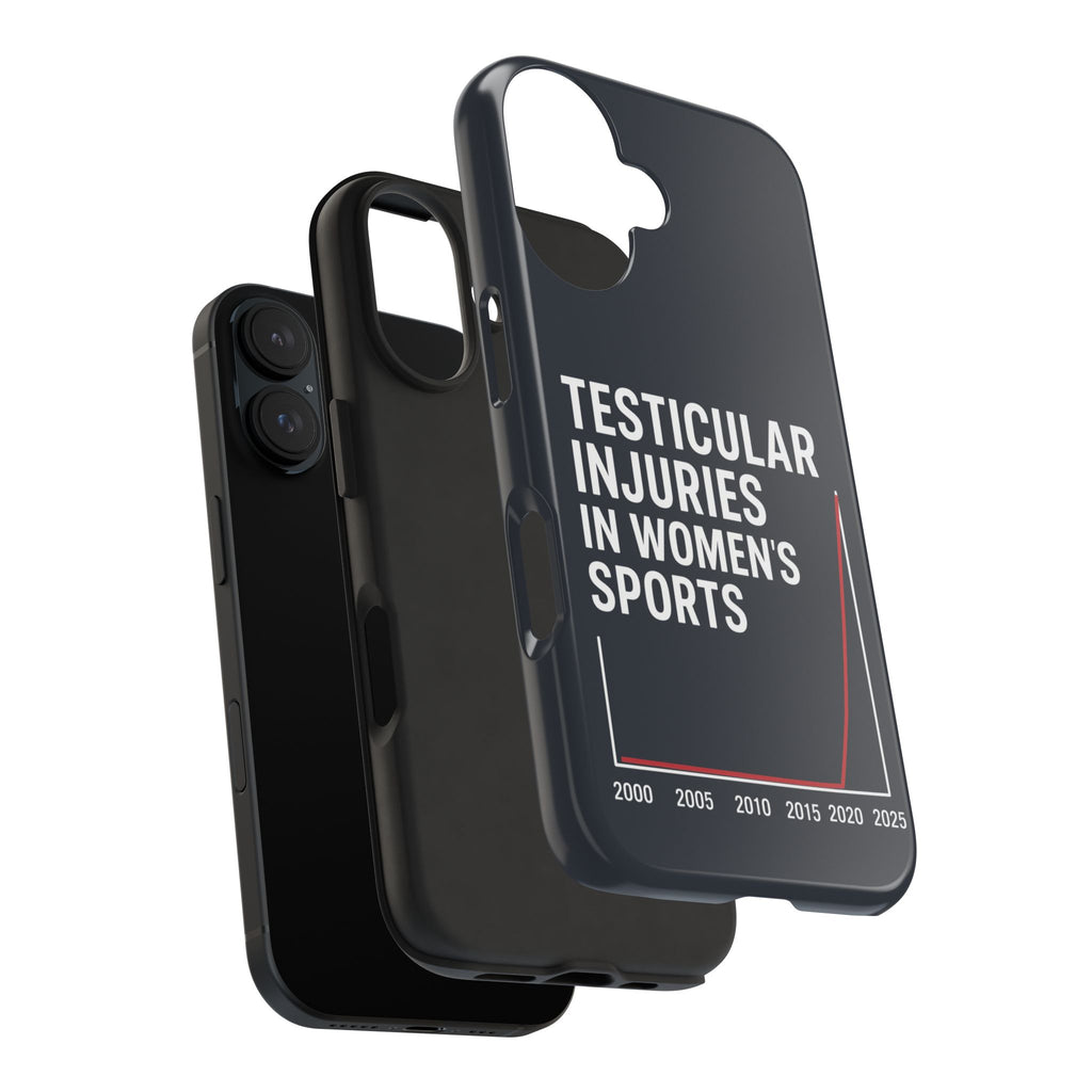 Testicular Injuries in Women's Sports Phone Case - Black