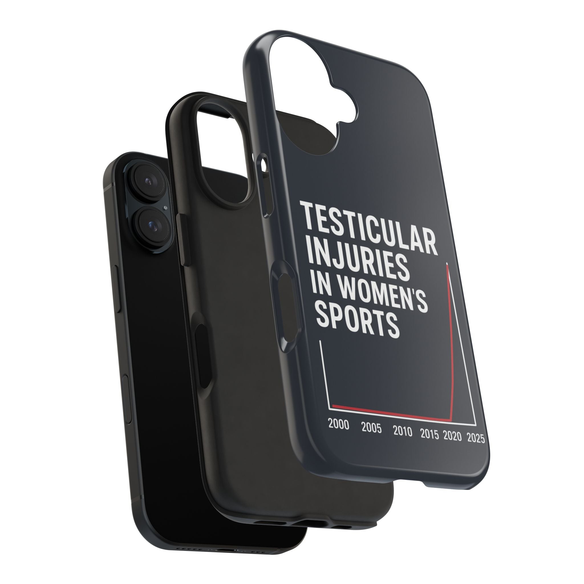 Testicular Injuries in Women's Sports Phone Case - Black