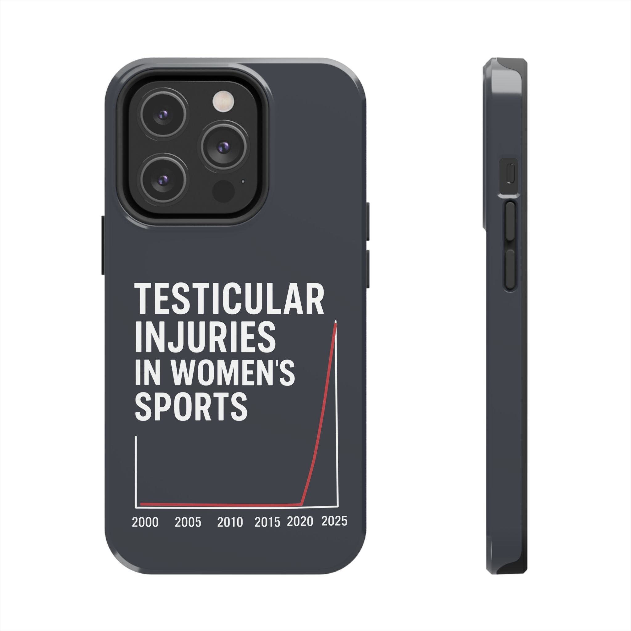 Testicular Injuries in Women's Sports Phone Case - Black