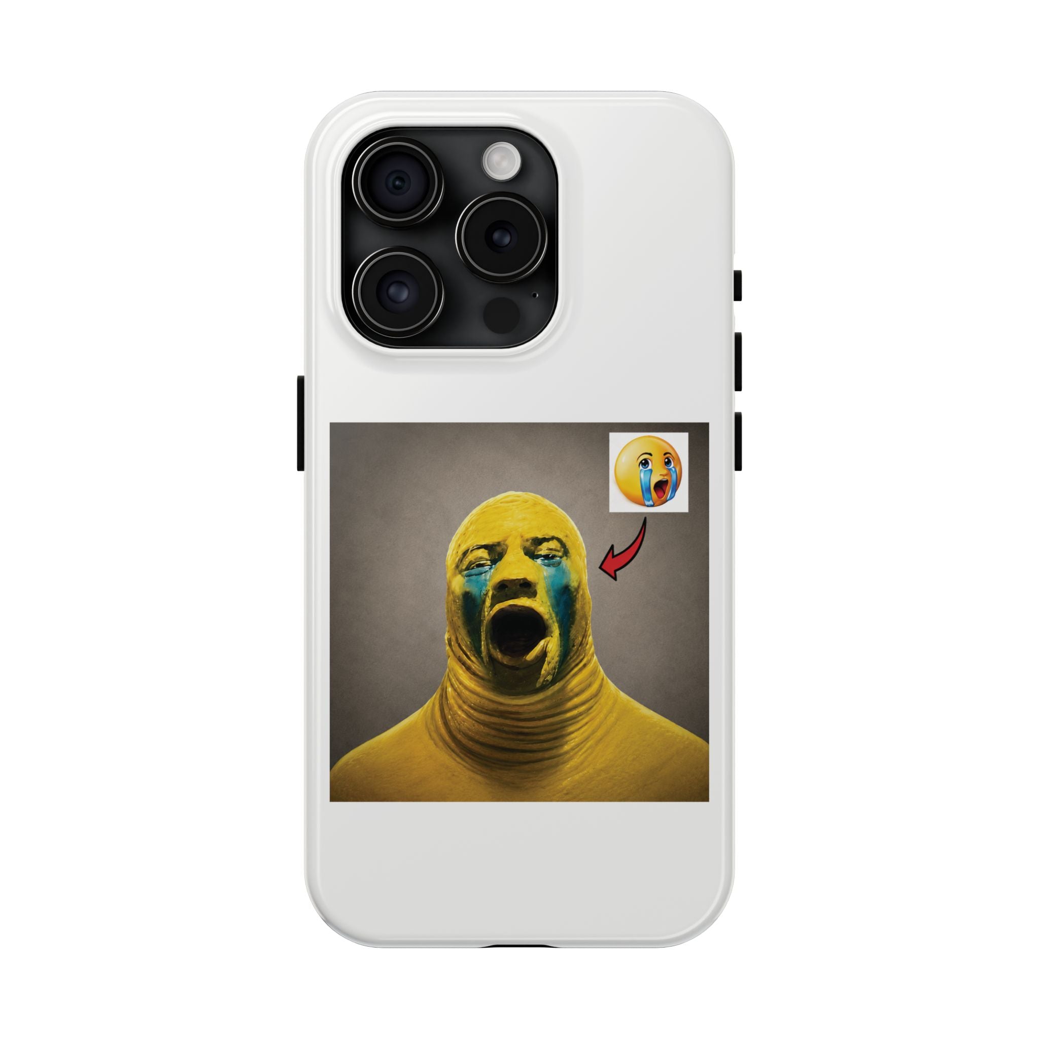 Sad Emoji Costume Phone Case - White