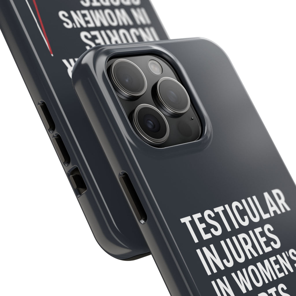 Testicular Injuries in Women's Sports Phone Case - Black
