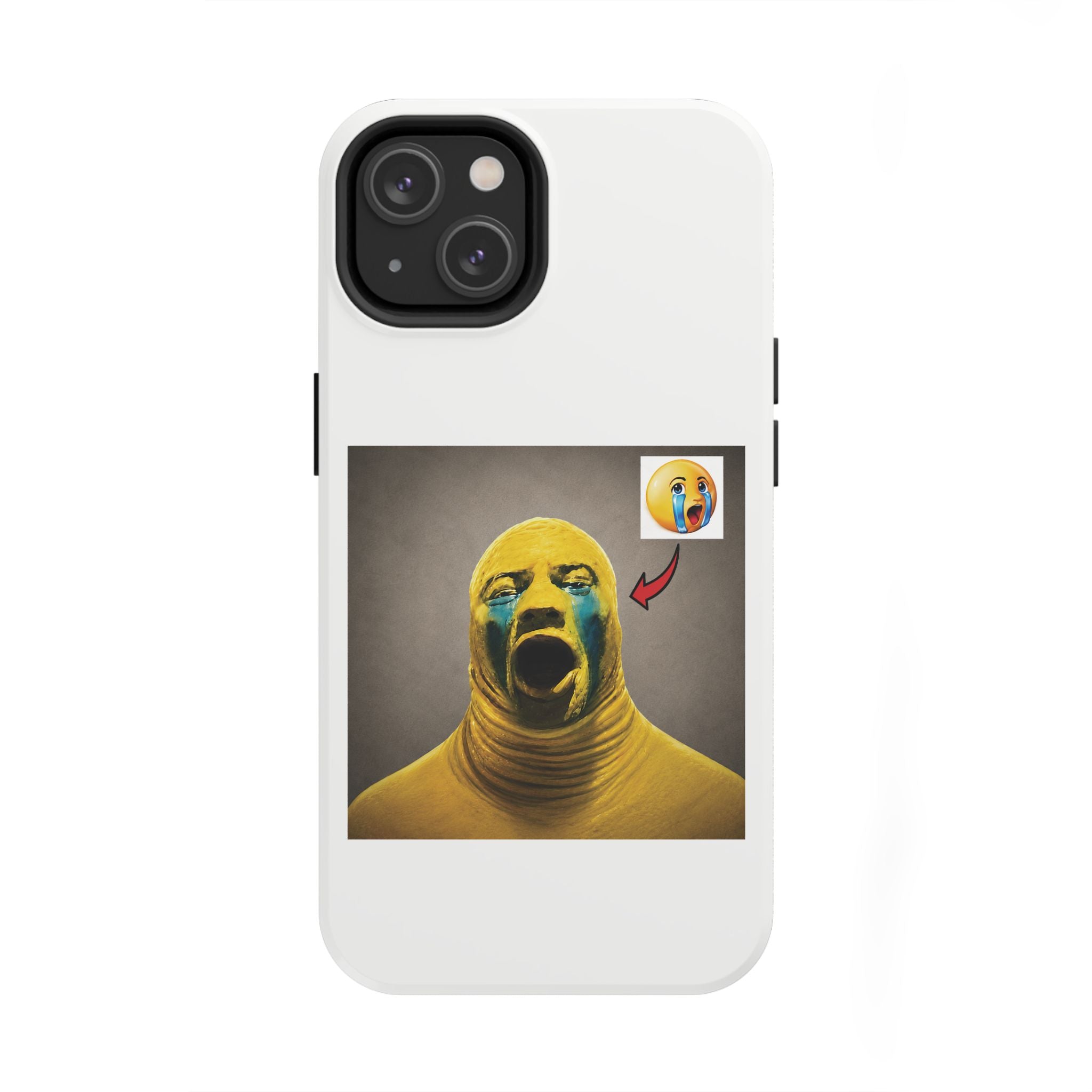 Sad Emoji Costume Phone Case - White