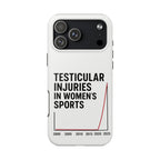 Testicular Injuries in Women's Sports Phone Case - White