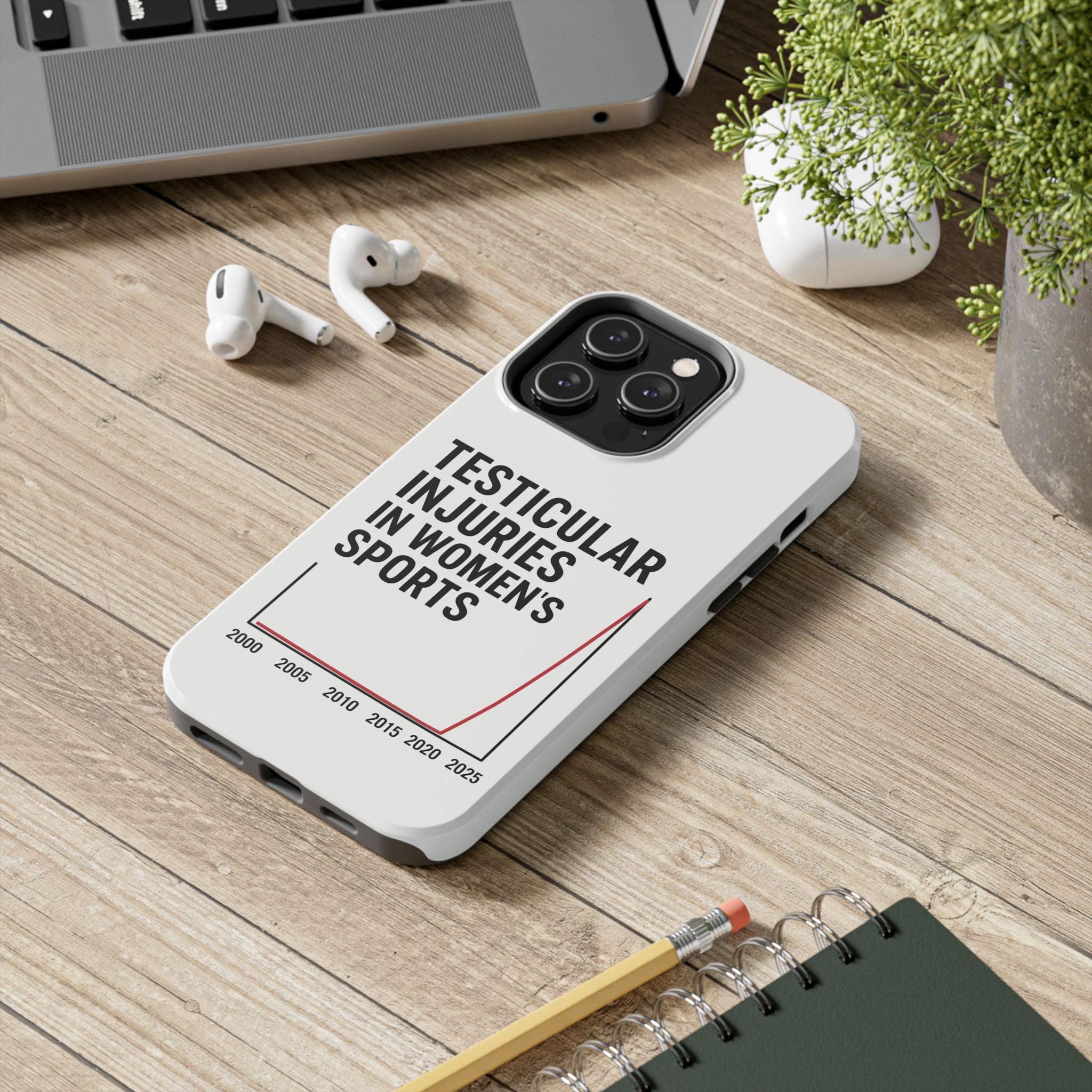 Testicular Injuries in Women's Sports Phone Case - White