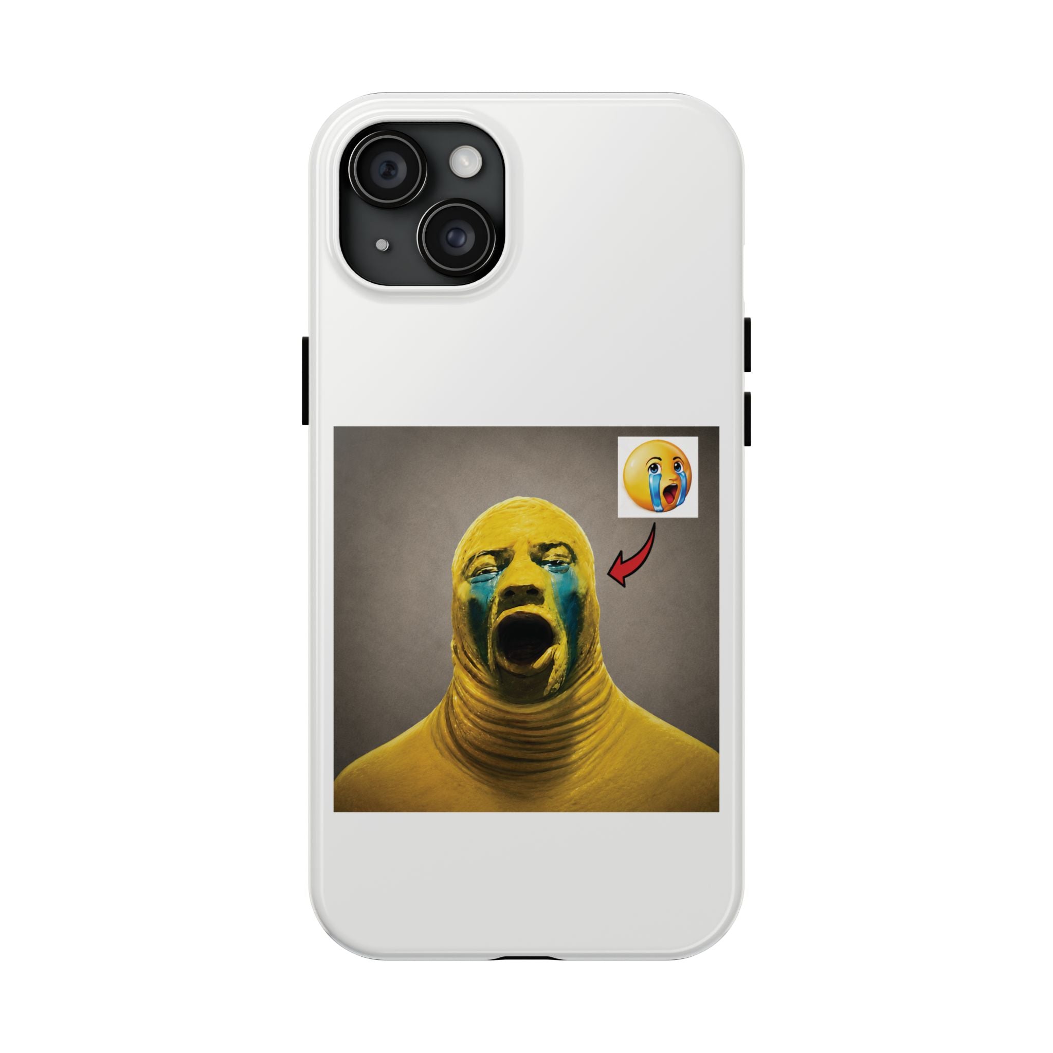 Sad Emoji Costume Phone Case - White