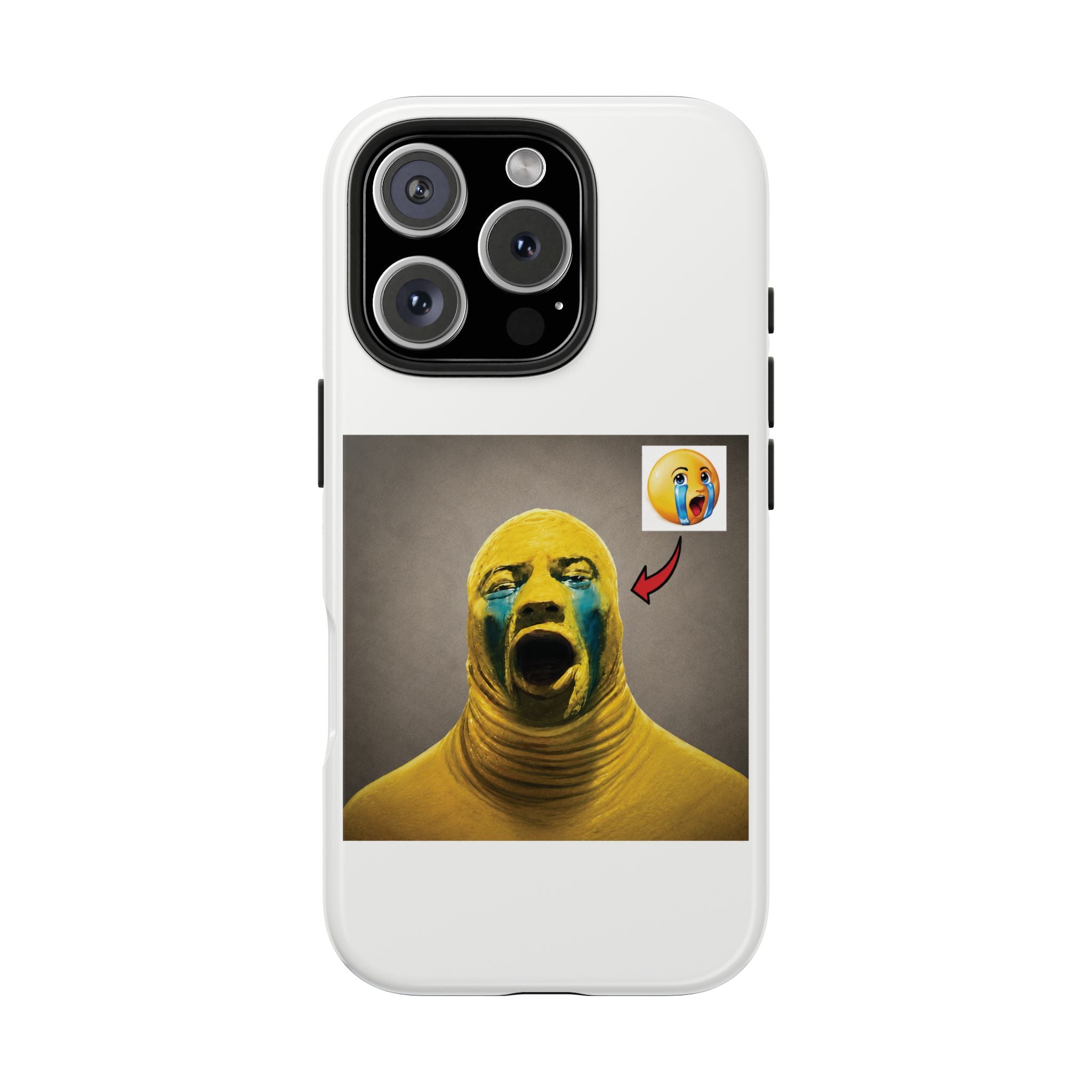 Sad Emoji Costume Phone Case - White