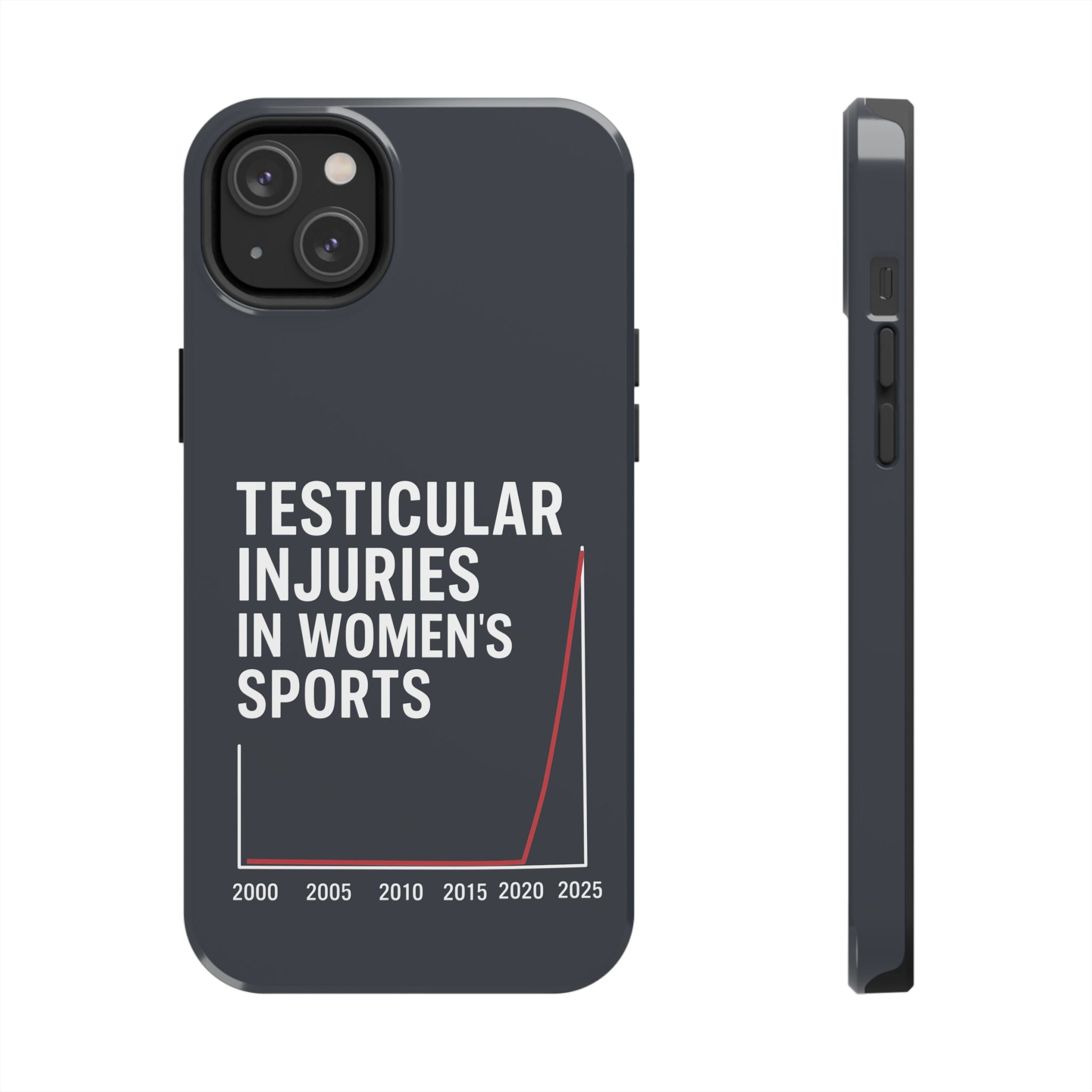 Testicular Injuries in Women's Sports Phone Case - Black