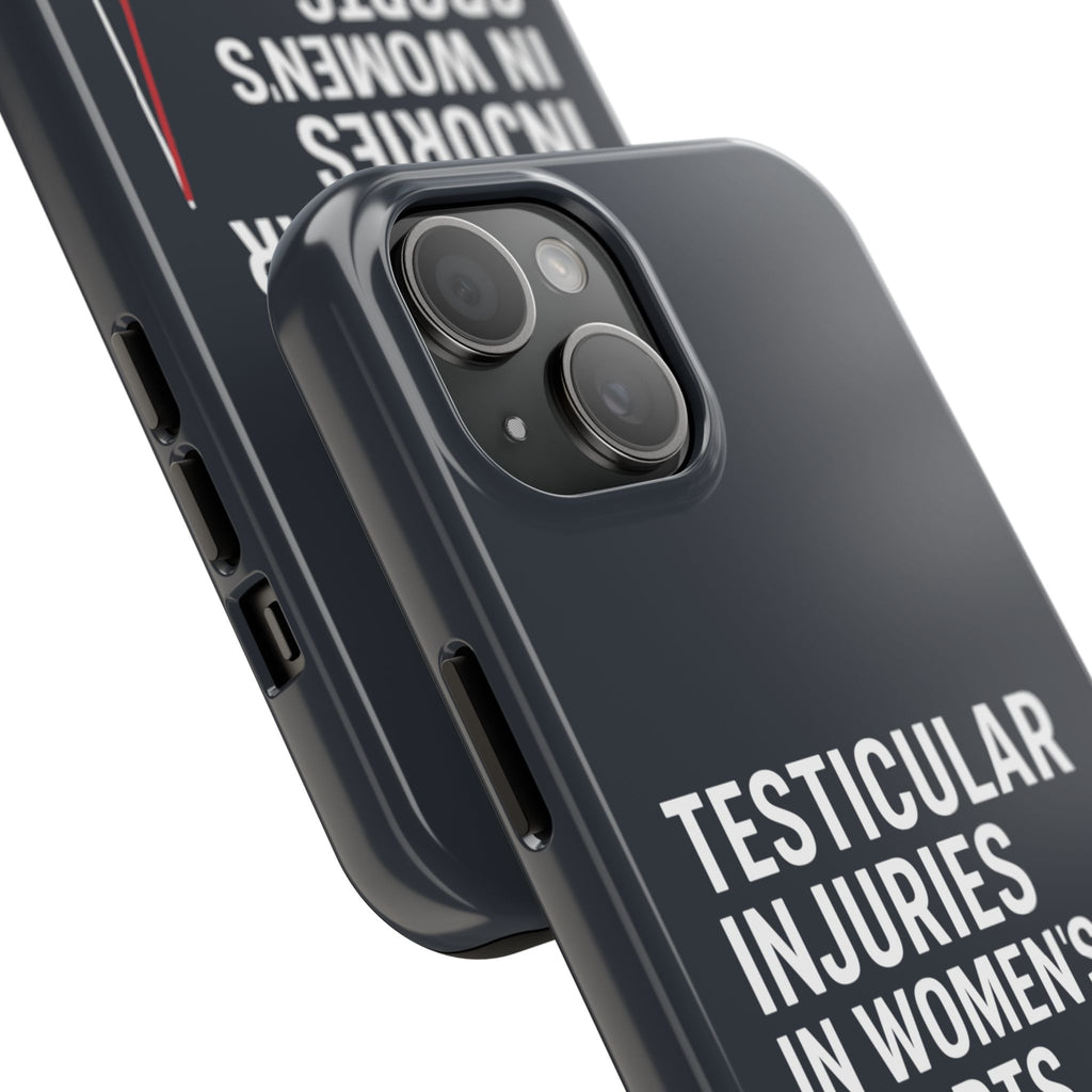 Testicular Injuries in Women's Sports Phone Case - Black