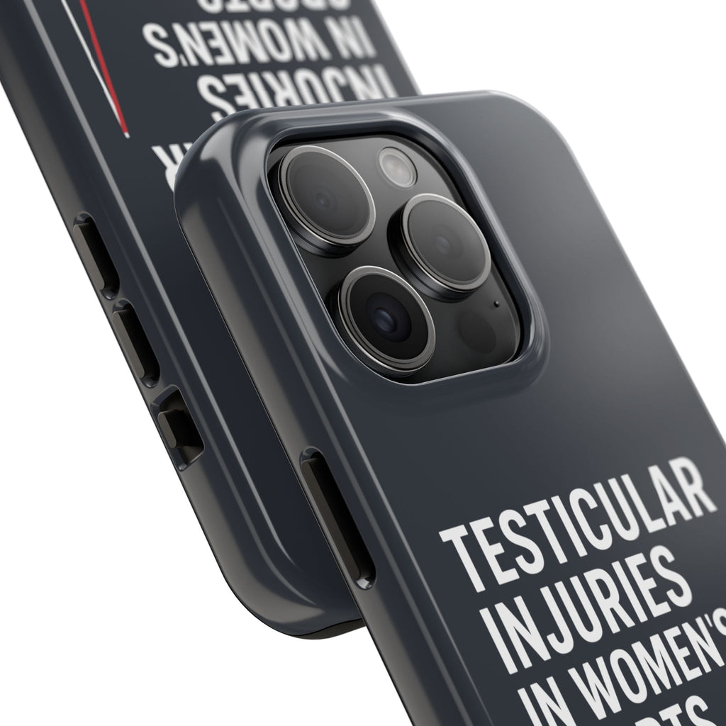 Testicular Injuries in Women's Sports Phone Case - Black
