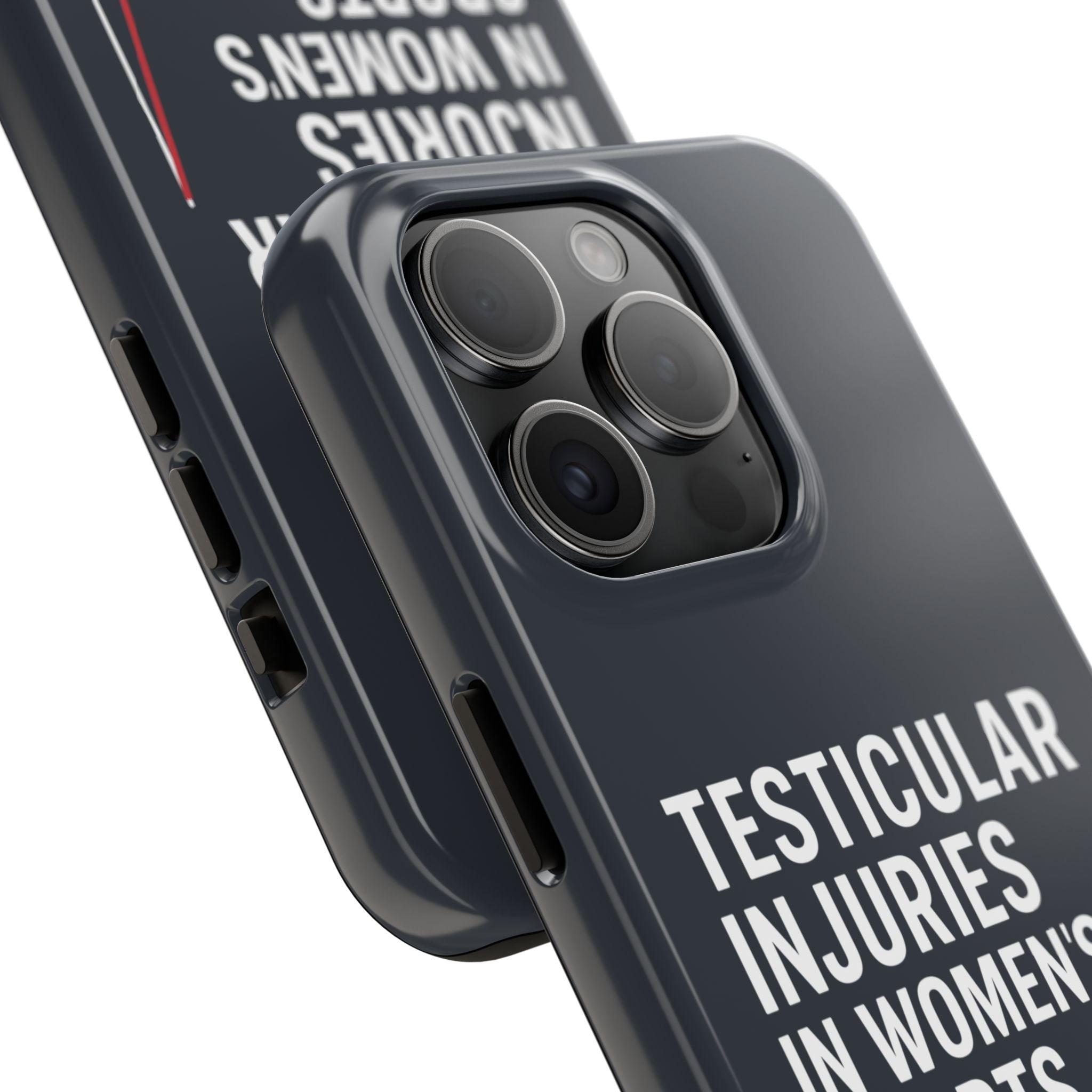 Testicular Injuries in Women's Sports Phone Case - Black