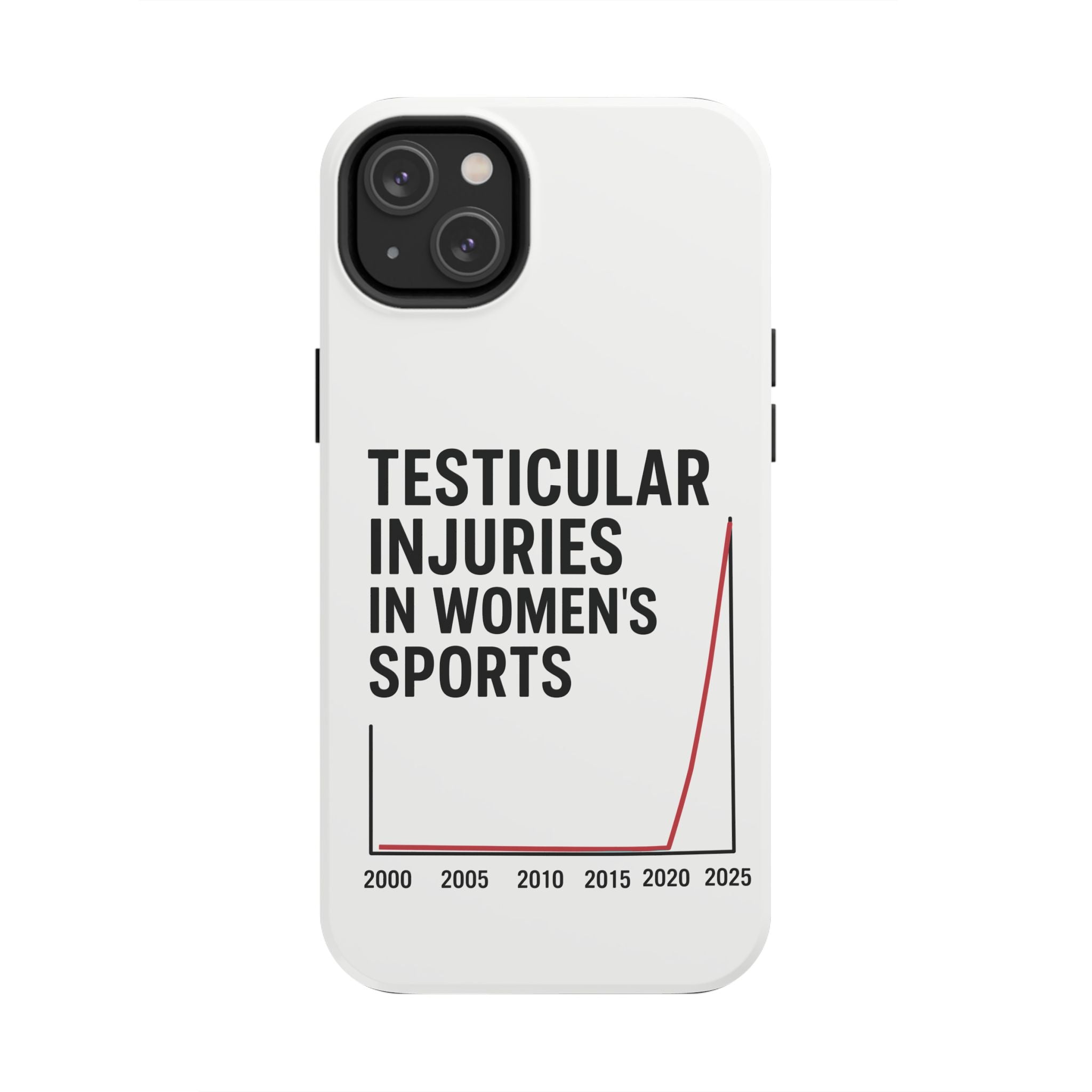 Testicular Injuries in Women's Sports Phone Case - White