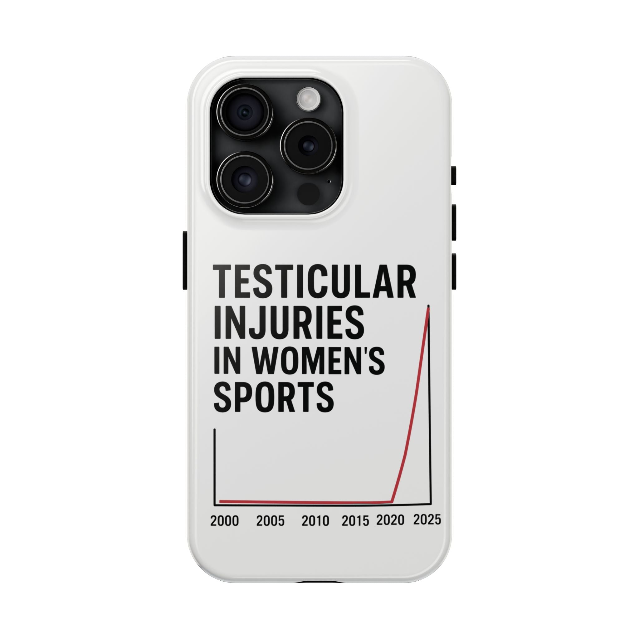 Testicular Injuries in Women's Sports Phone Case - White