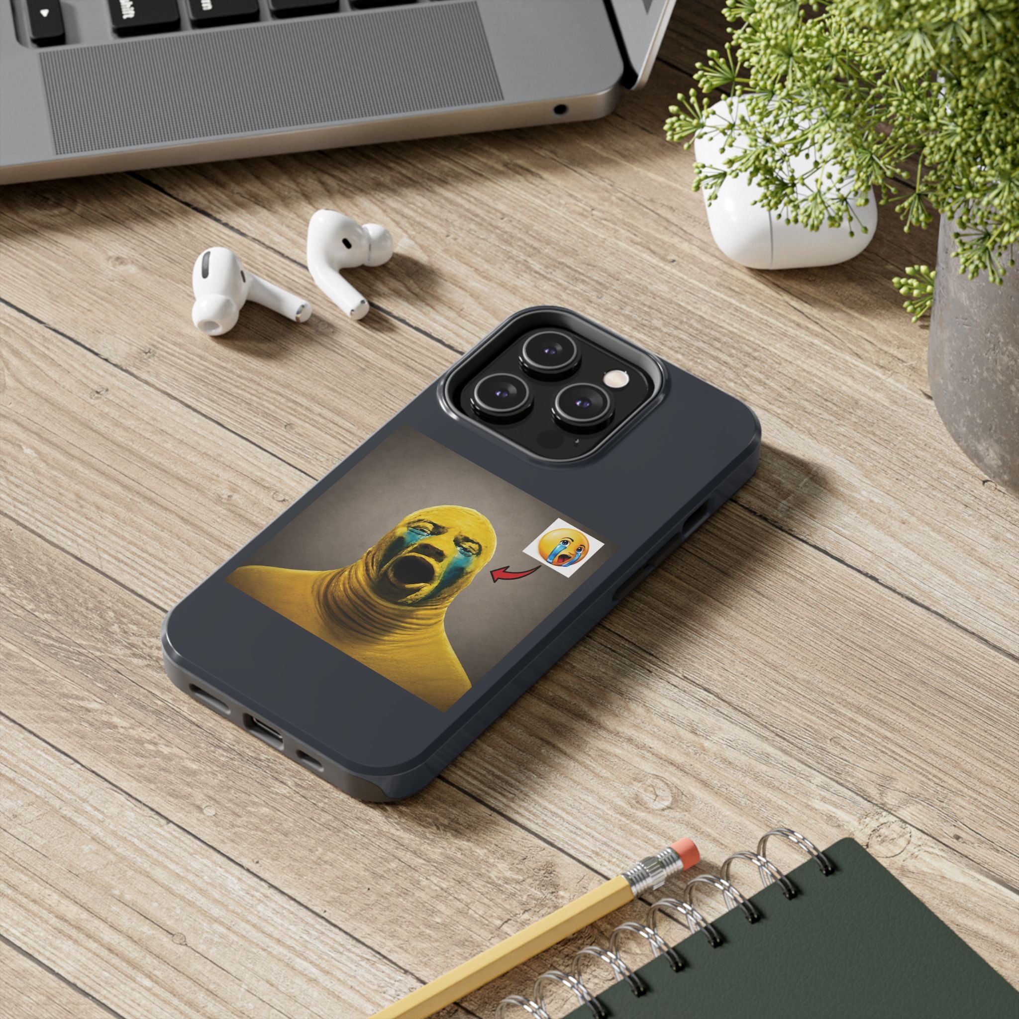 Sad Emoji Costume Phone Case - Black