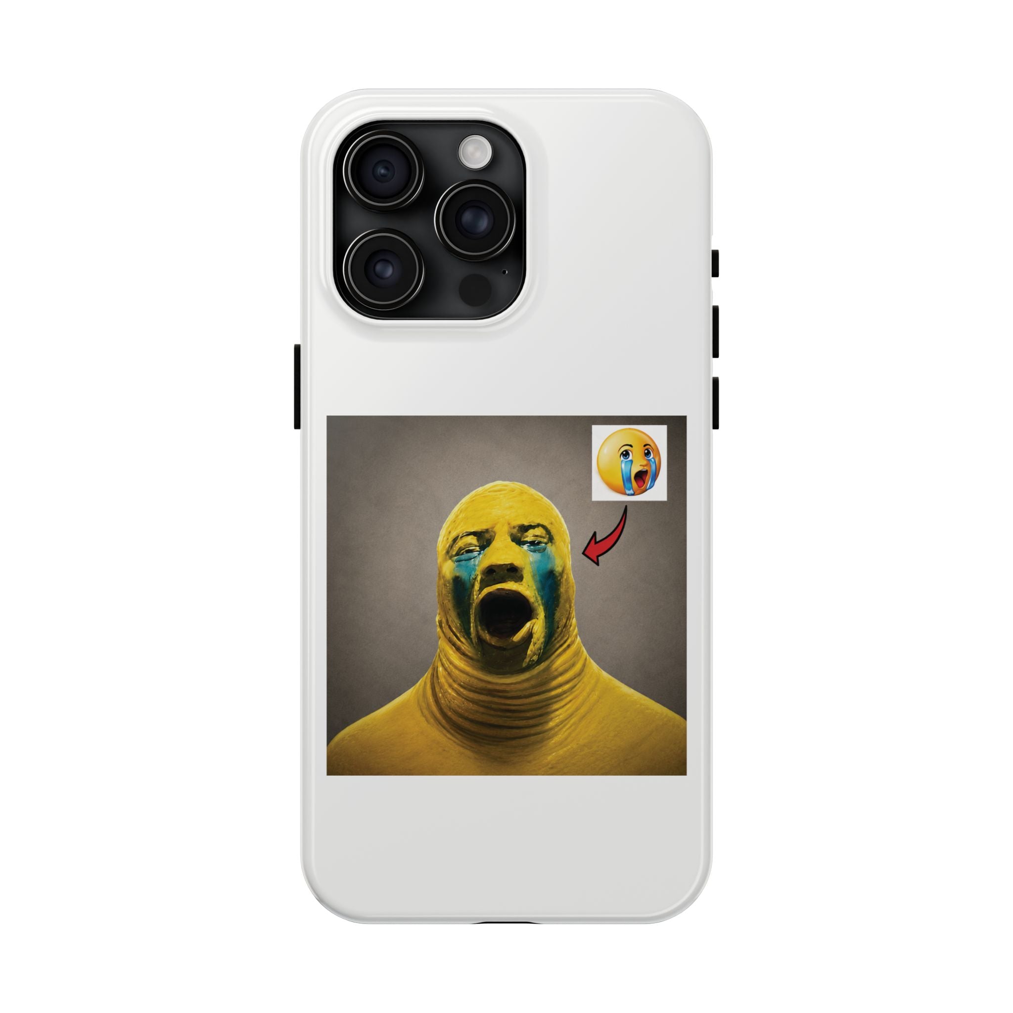 Sad Emoji Costume Phone Case - White