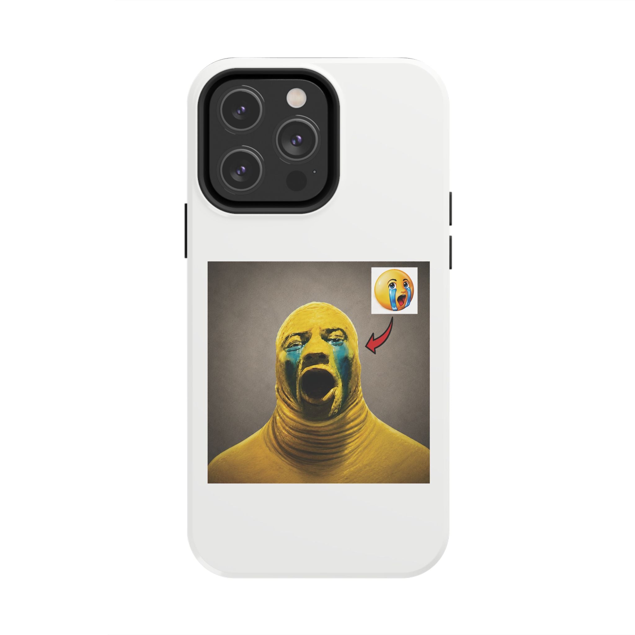 Sad Emoji Costume Phone Case - White