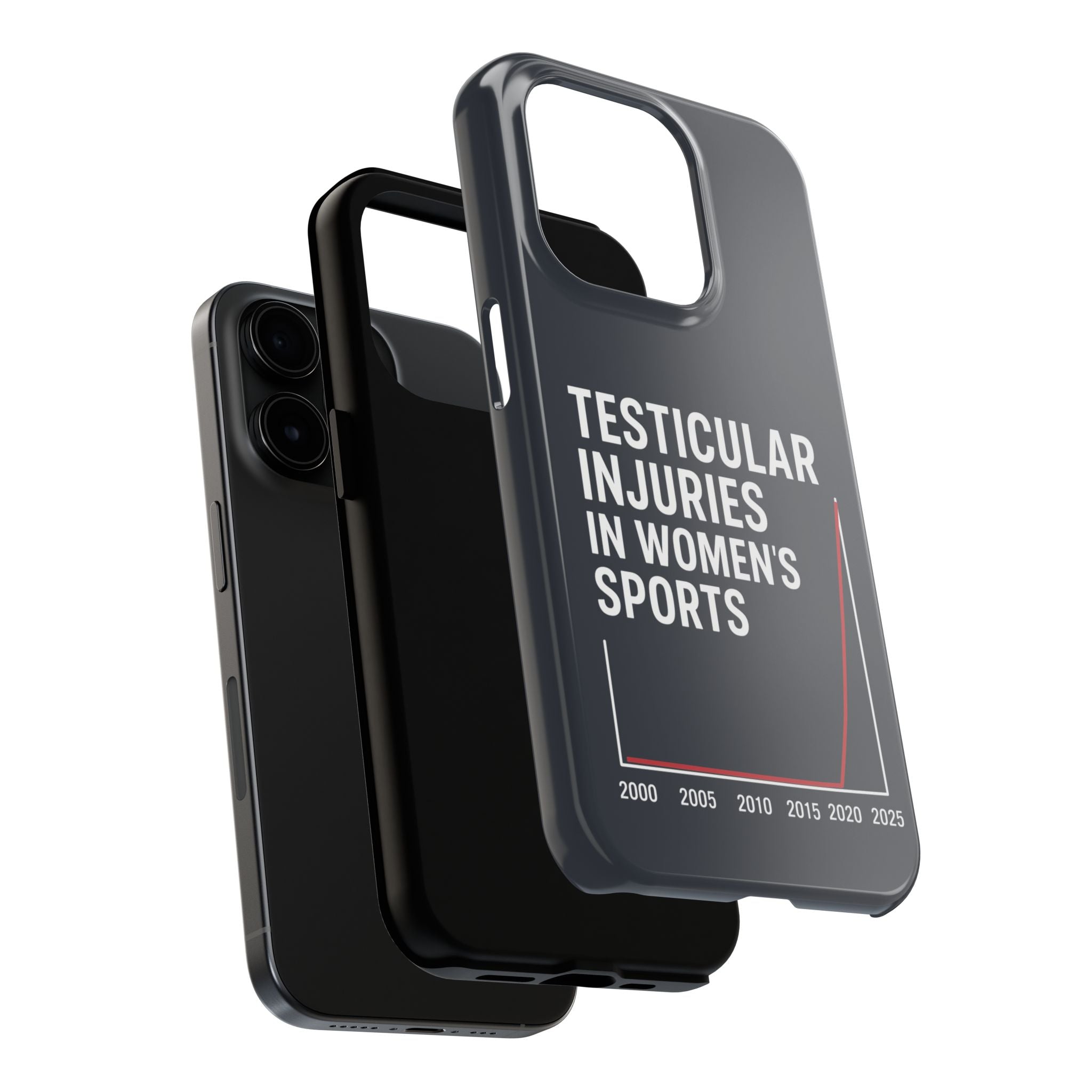 Testicular Injuries in Women's Sports Phone Case - Black