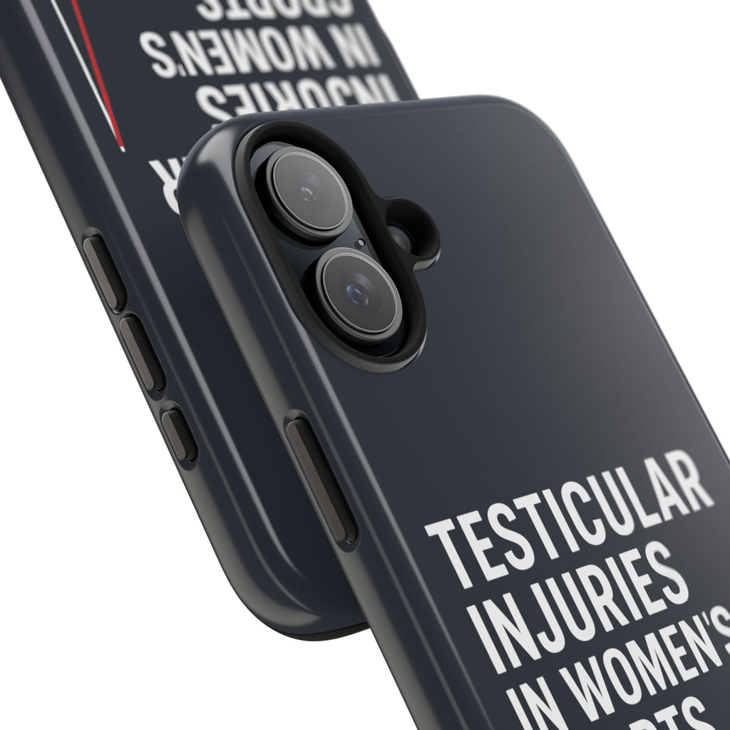 Testicular Injuries in Women's Sports Phone Case - Black