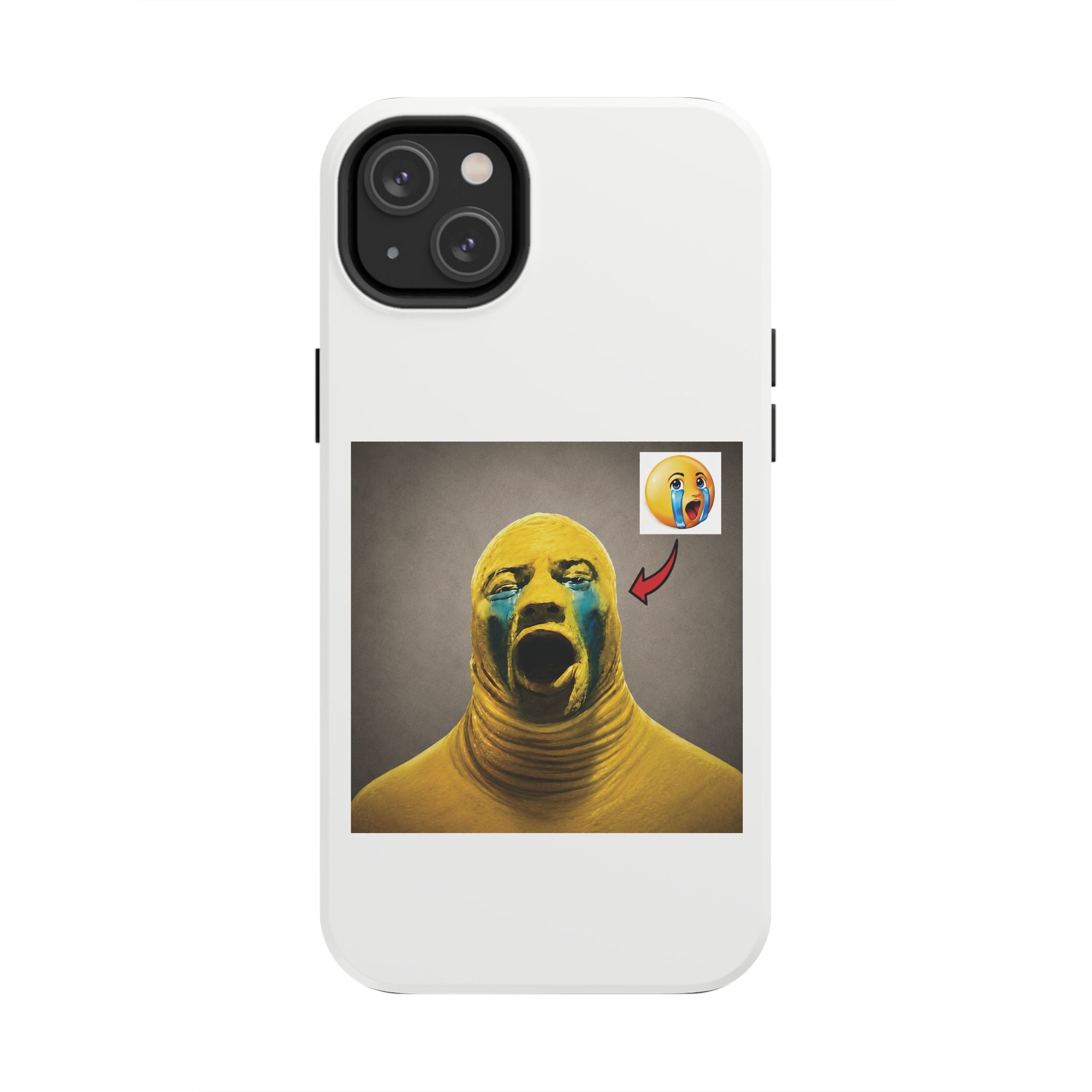 Sad Emoji Costume Phone Case - White