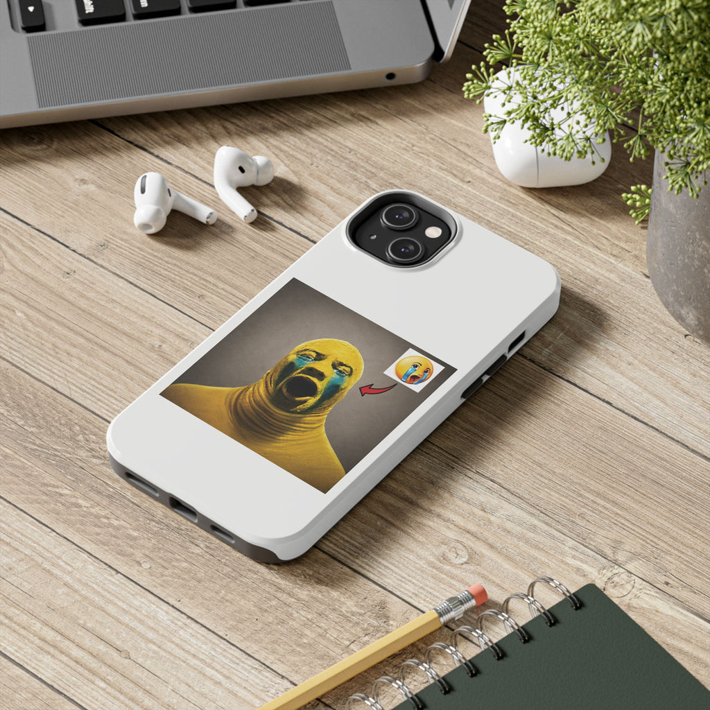 Sad Emoji Costume Phone Case - White