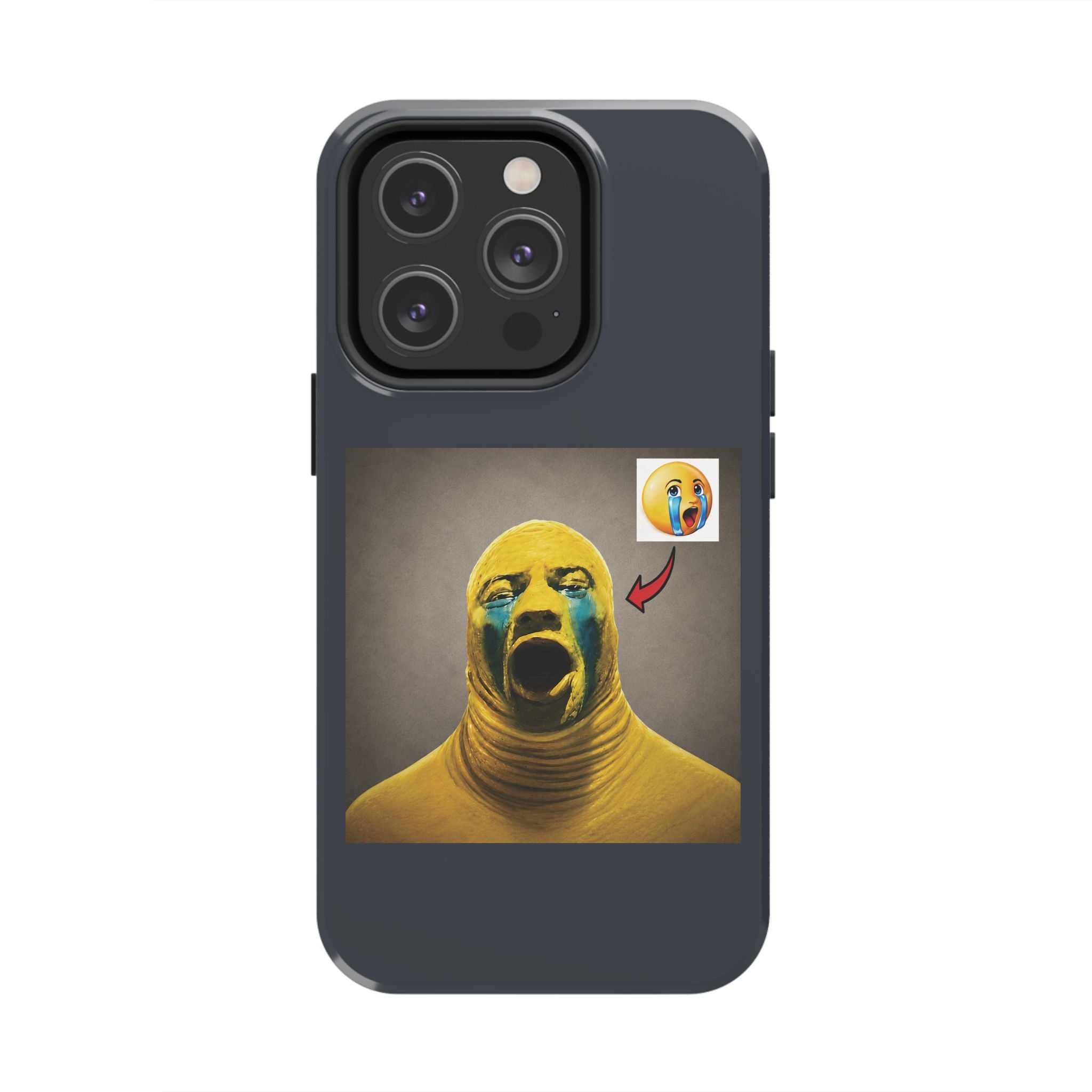 Sad Emoji Costume Phone Case - Black