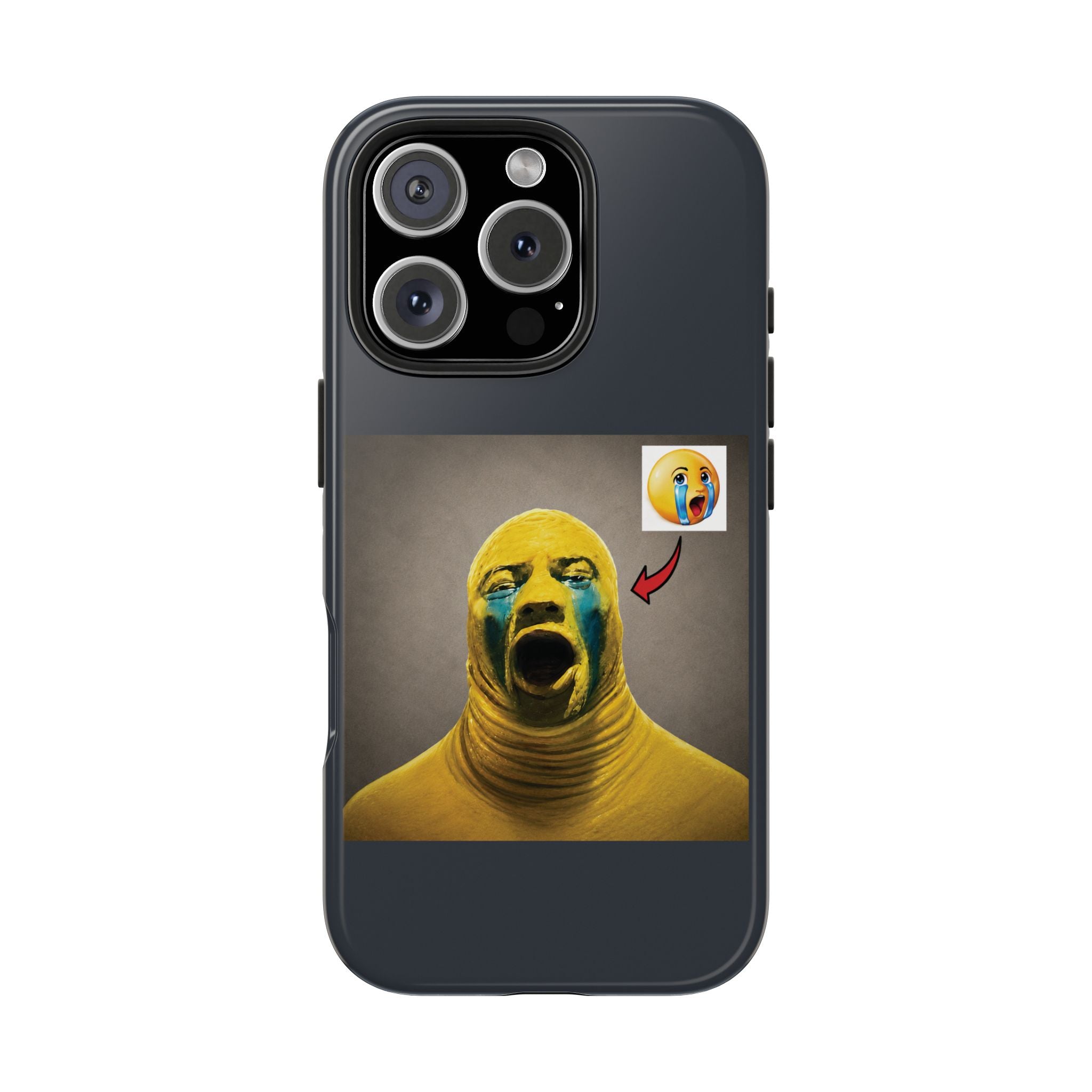 Sad Emoji Costume Phone Case - Black