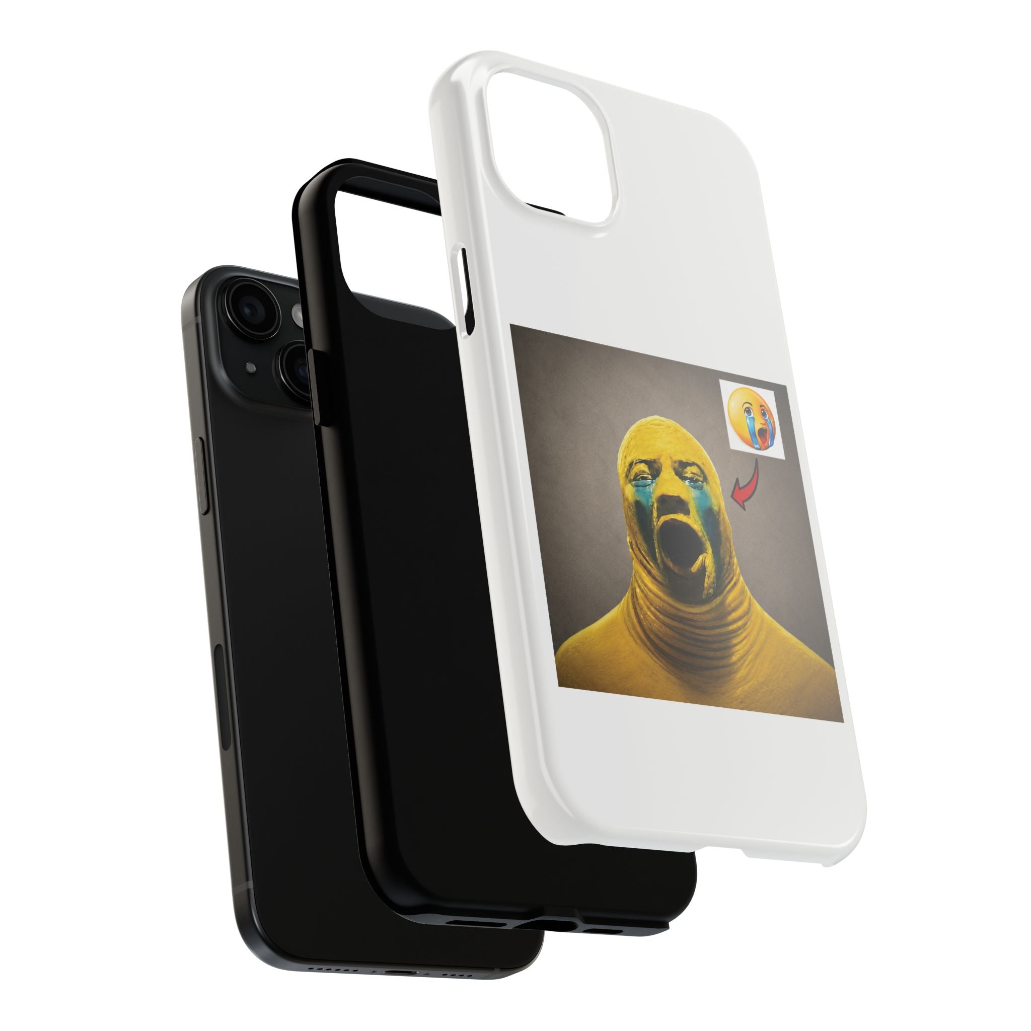 Sad Emoji Costume Phone Case - White