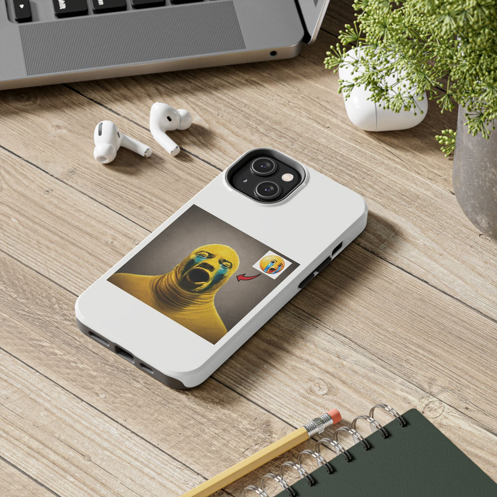 Sad Emoji Costume Phone Case - White