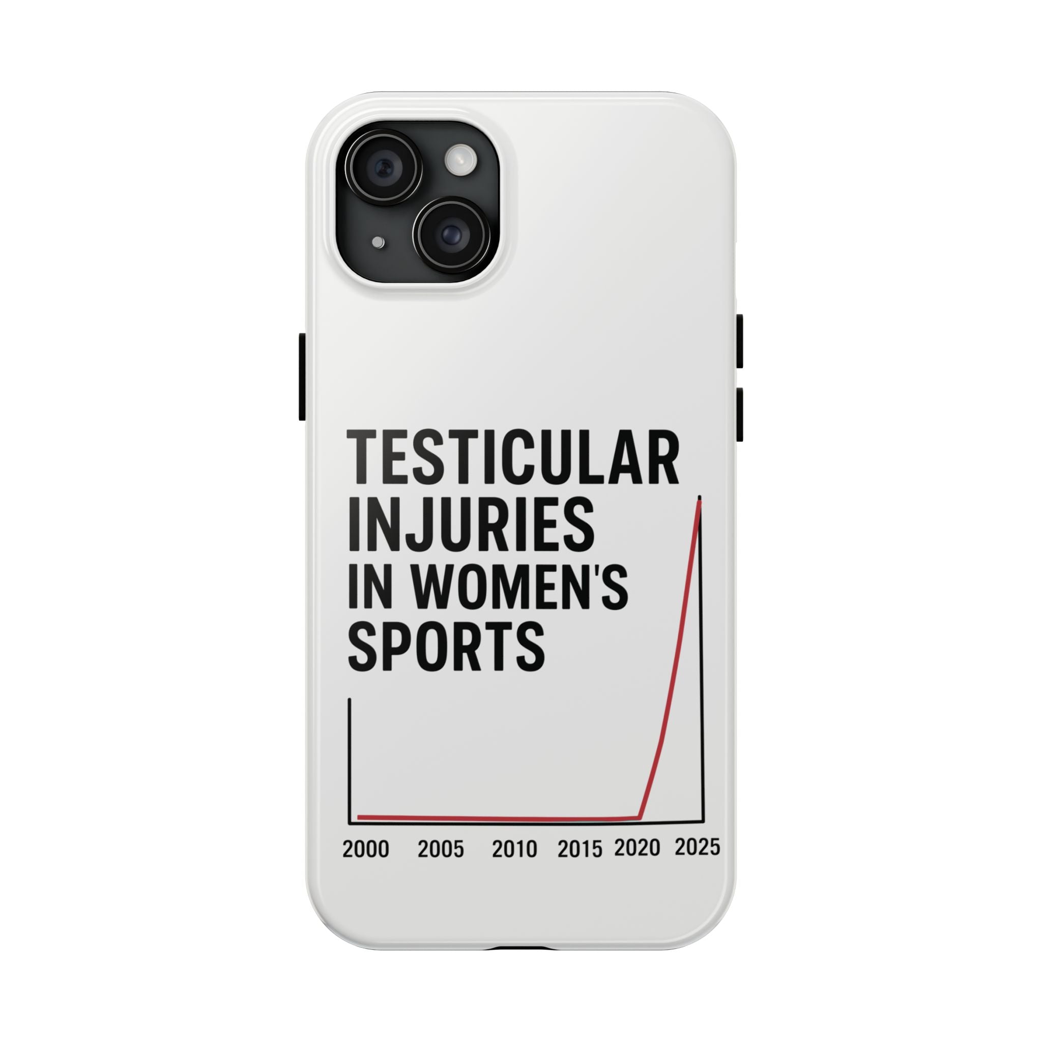 Testicular Injuries in Women's Sports Phone Case - White