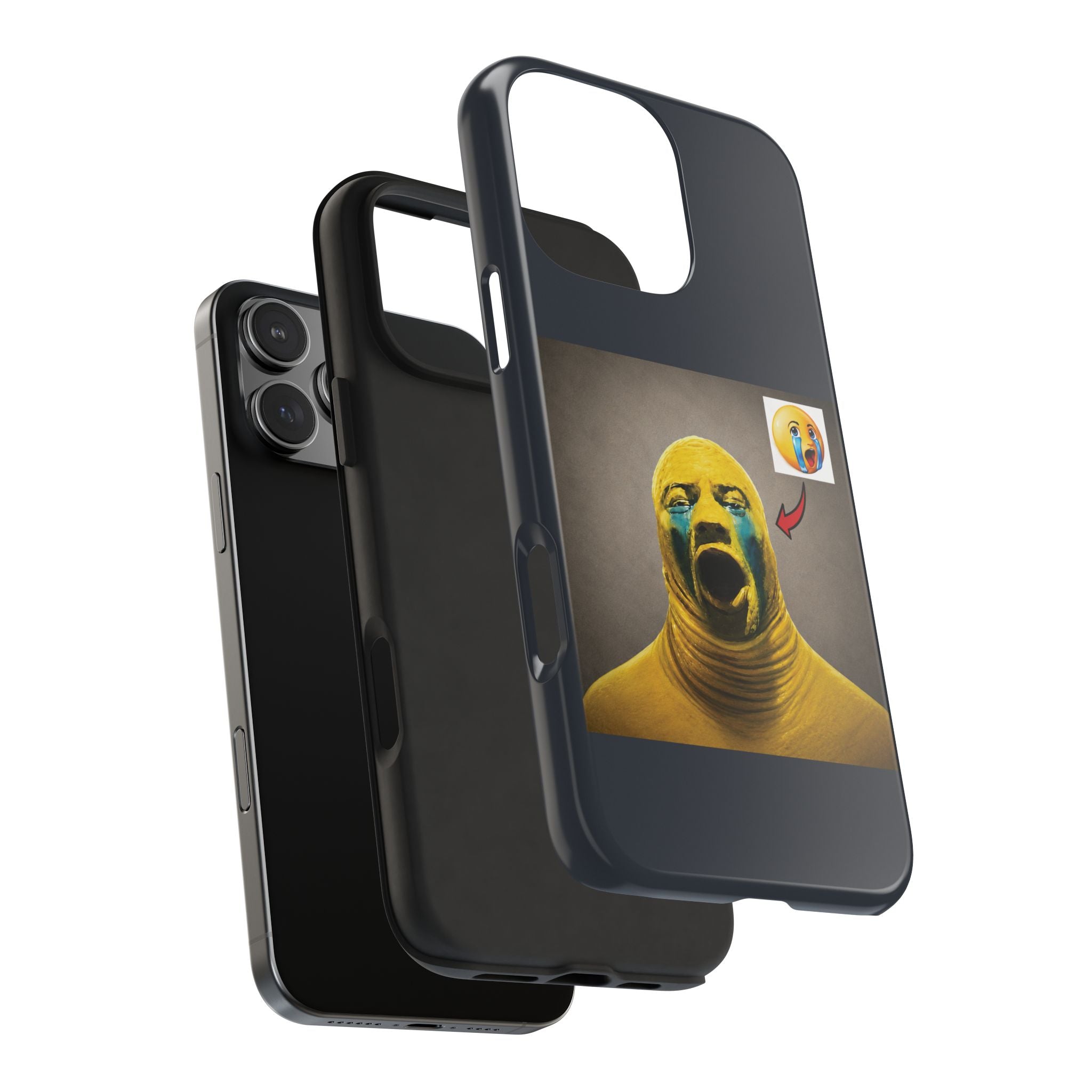 Sad Emoji Costume Phone Case - Black