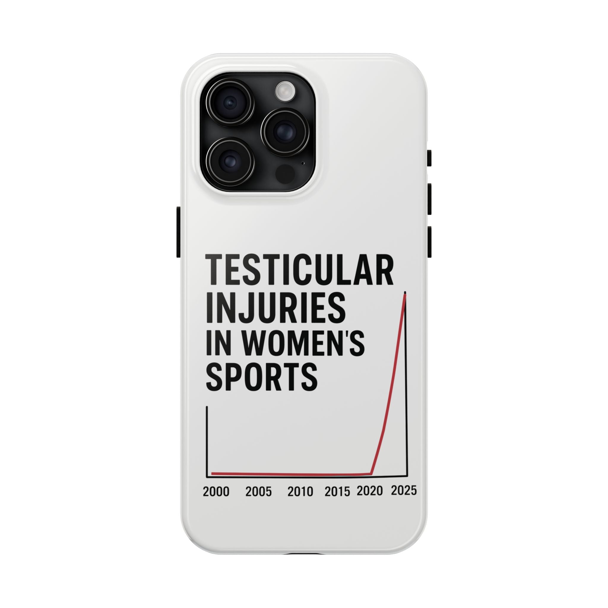 Testicular Injuries in Women's Sports Phone Case - White