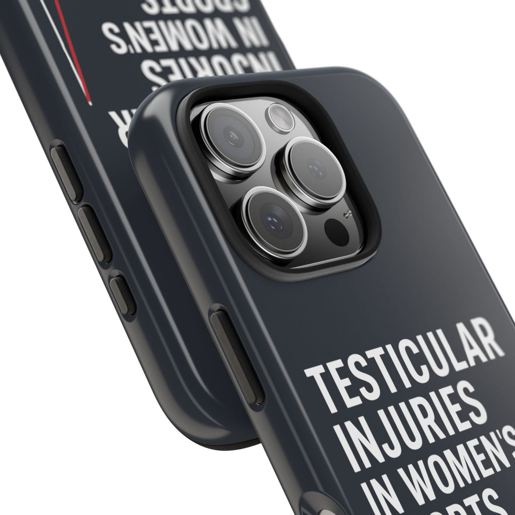 Testicular Injuries in Women's Sports Phone Case - Black
