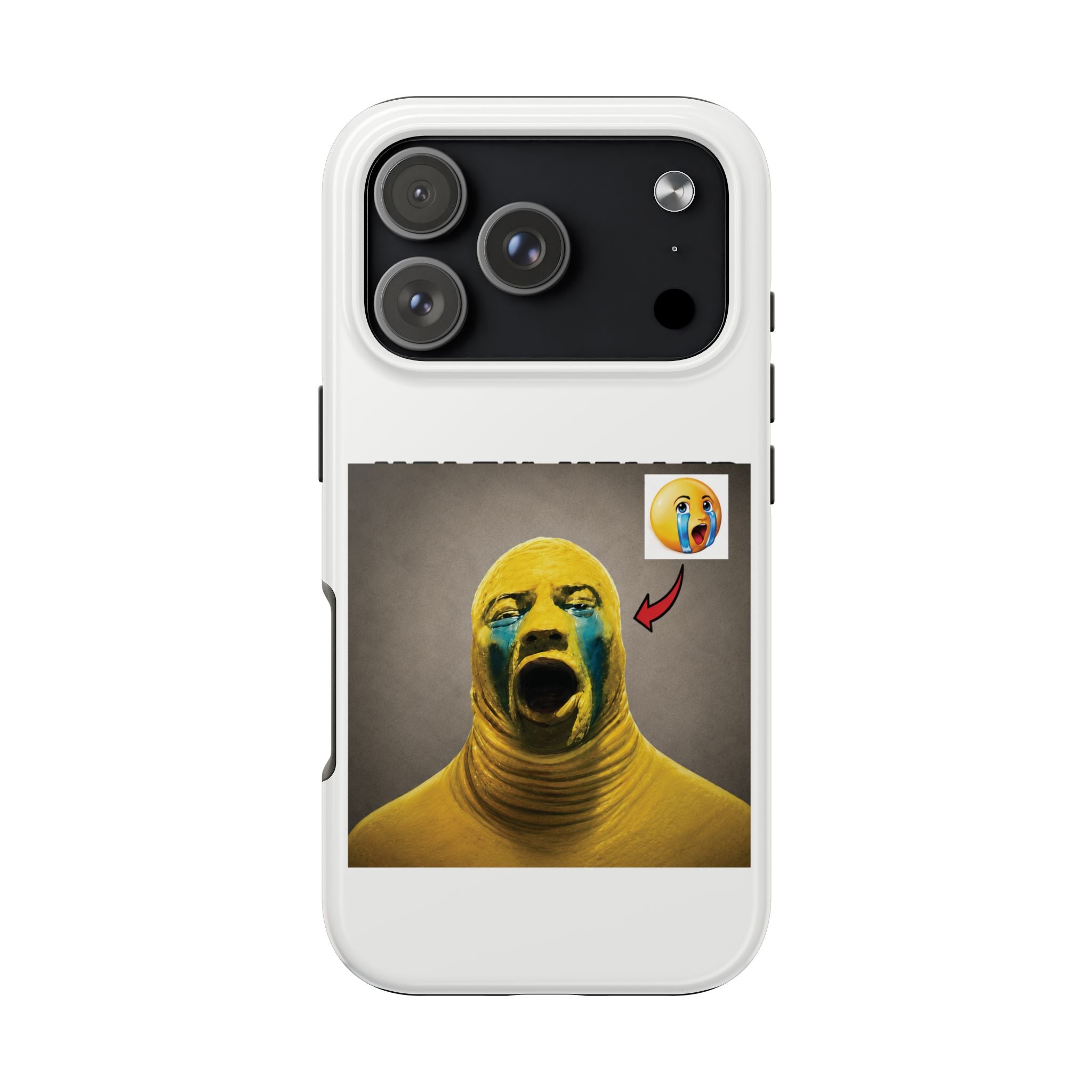 Sad Emoji Costume Phone Case - White