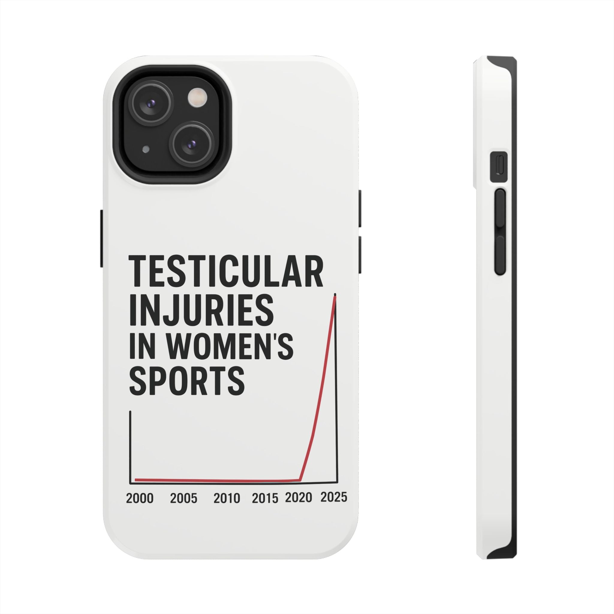 Testicular Injuries in Women's Sports Phone Case - White