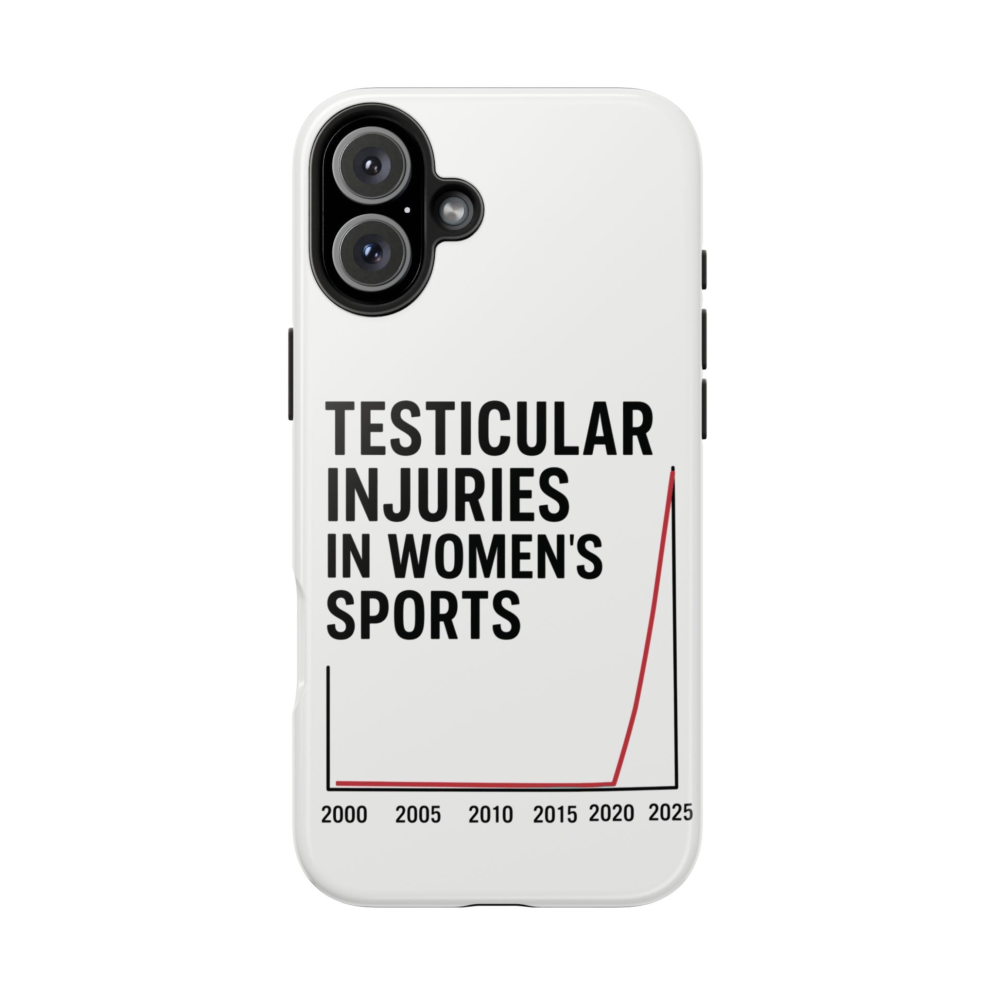 Testicular Injuries in Women's Sports Phone Case - White