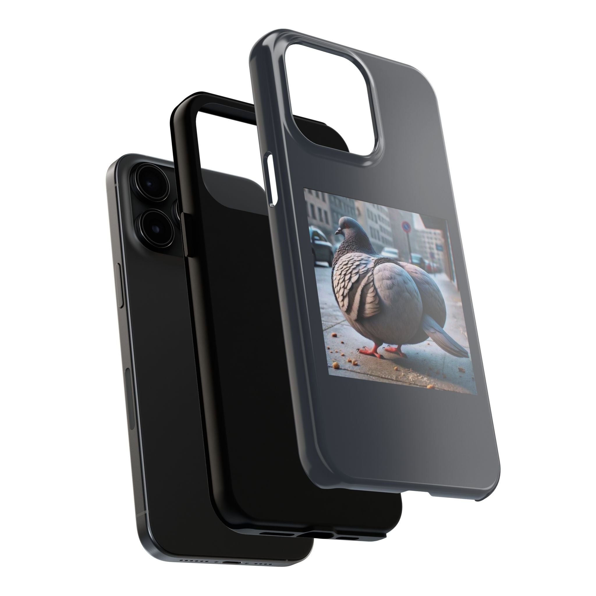 Bird With Fat Butt Phone Case - Black