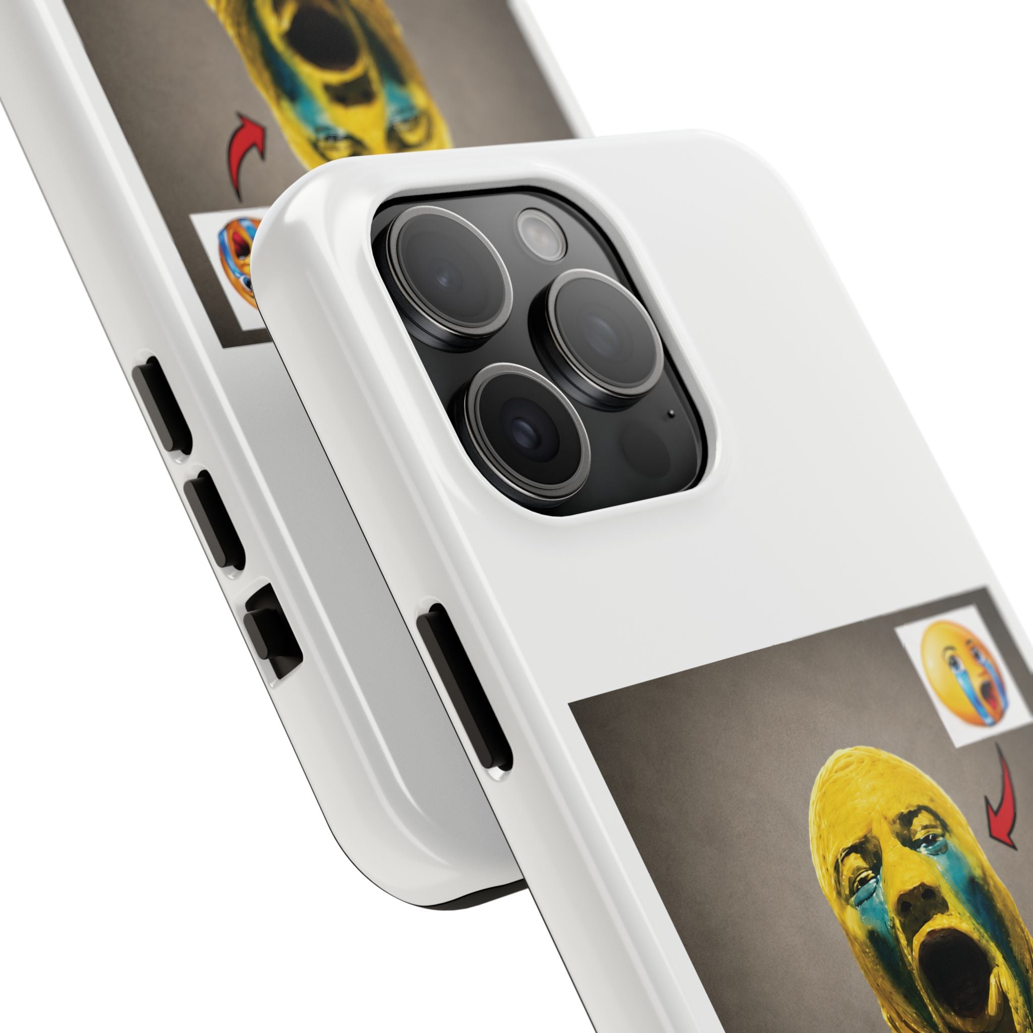 Sad Emoji Costume Phone Case - White
