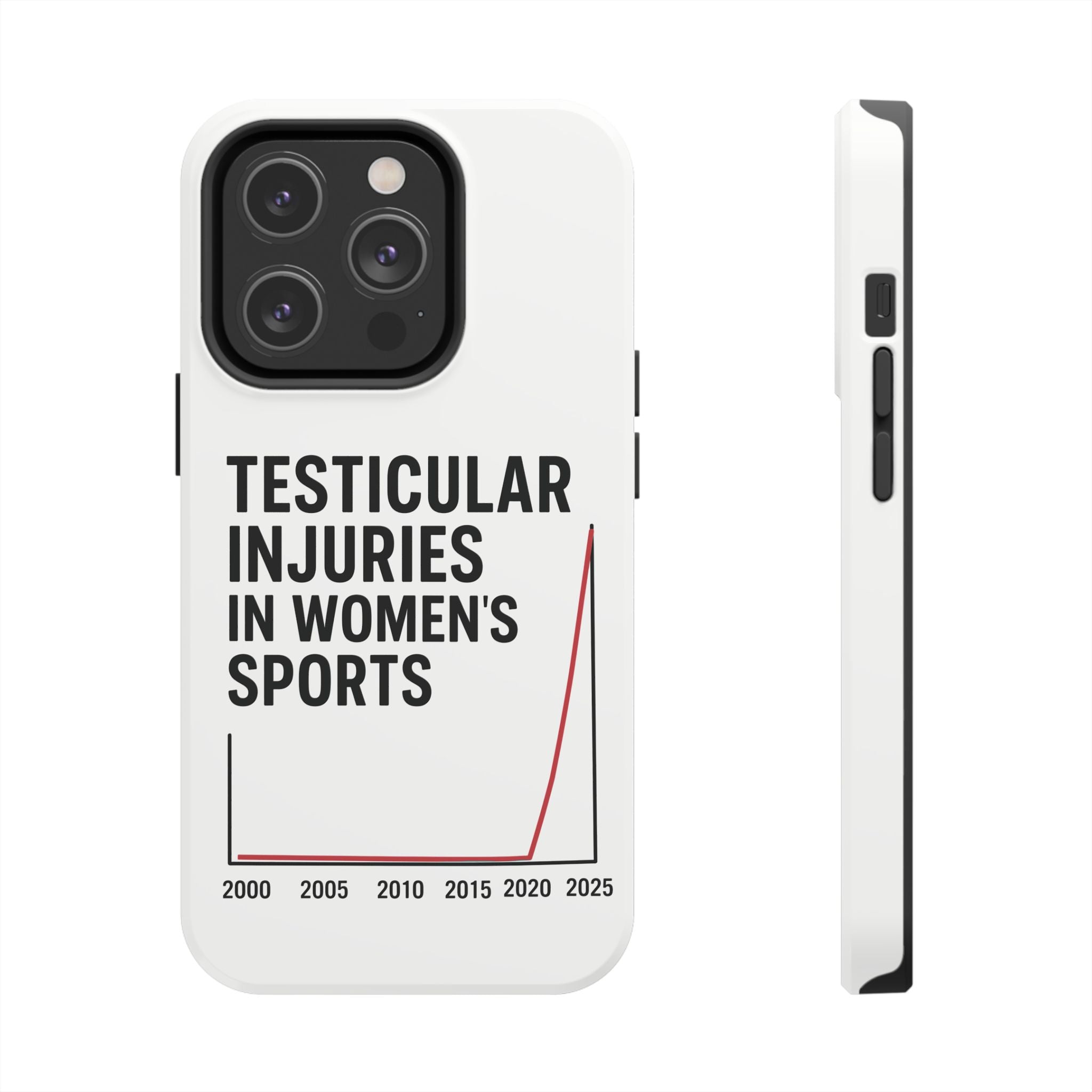 Testicular Injuries in Women's Sports Phone Case - White