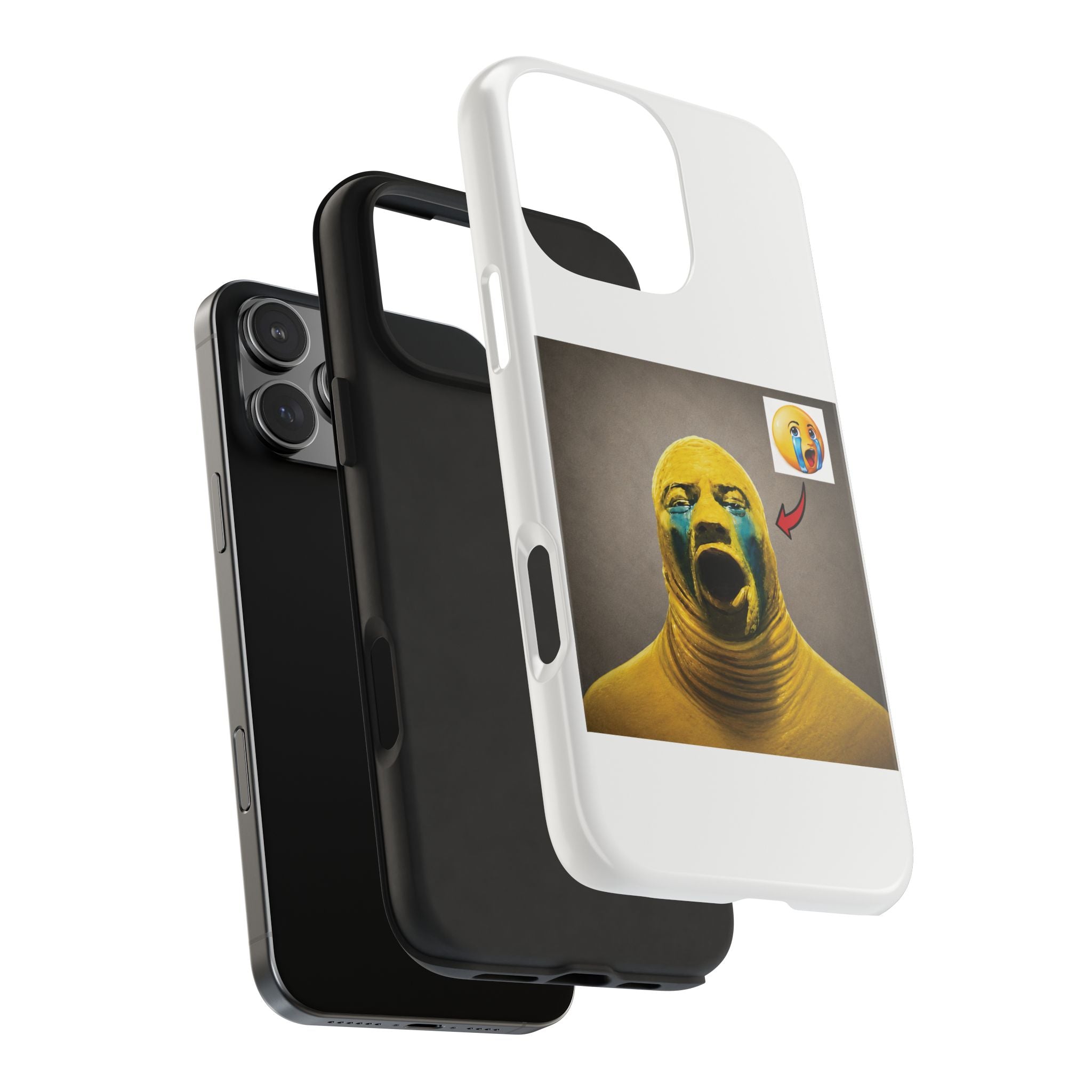 Sad Emoji Costume Phone Case - White