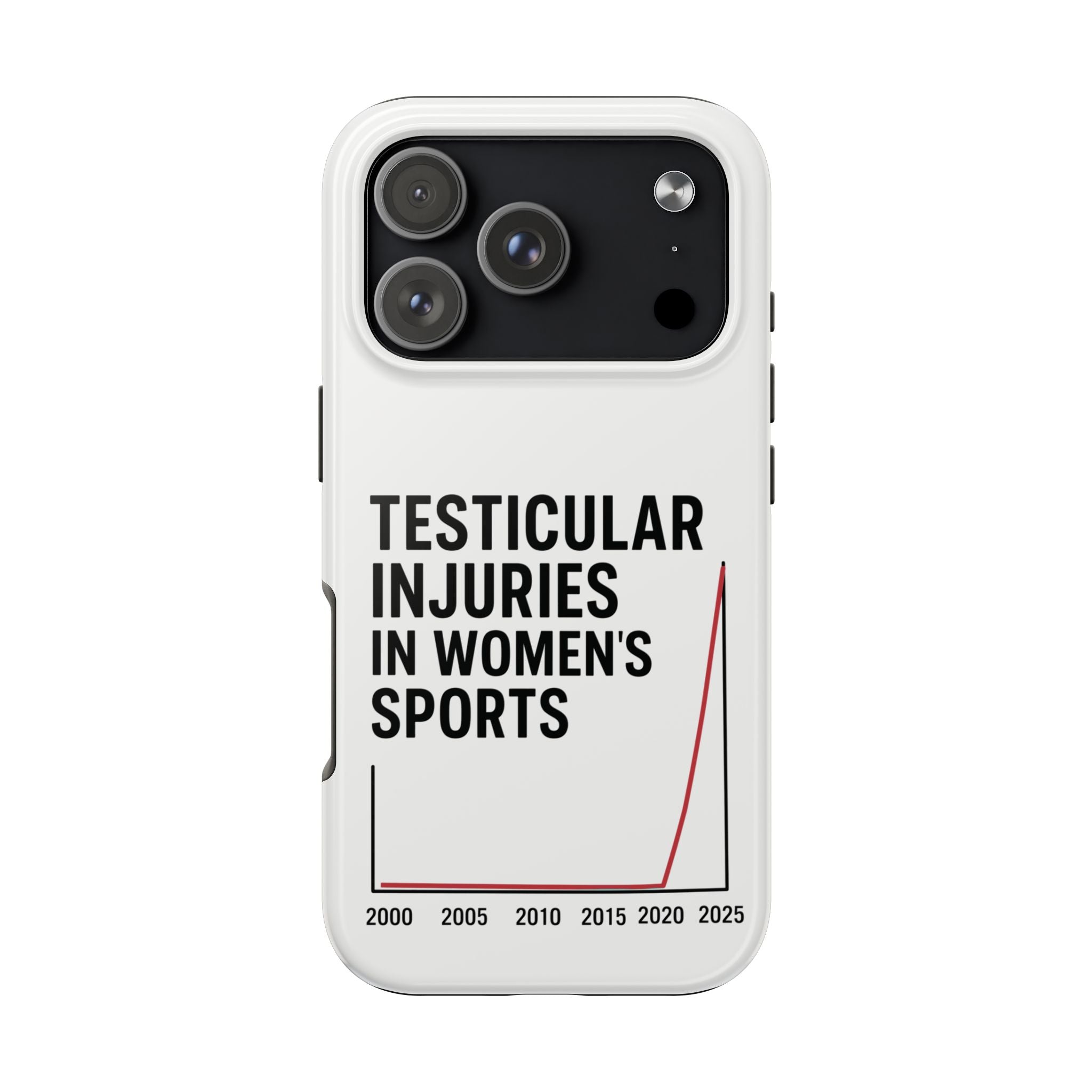 Testicular Injuries in Women's Sports Phone Case - White