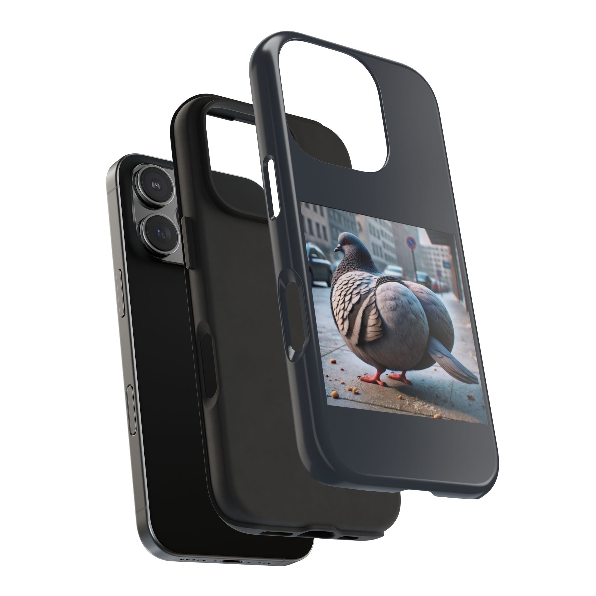 Bird With Fat Butt Phone Case - Black